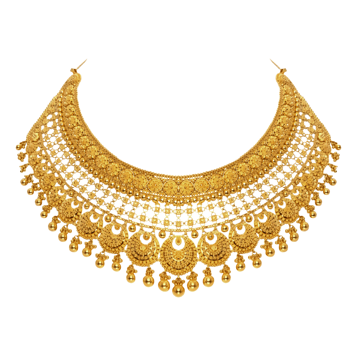 Serene Whisper Gold Necklace Mustafa Jewellery