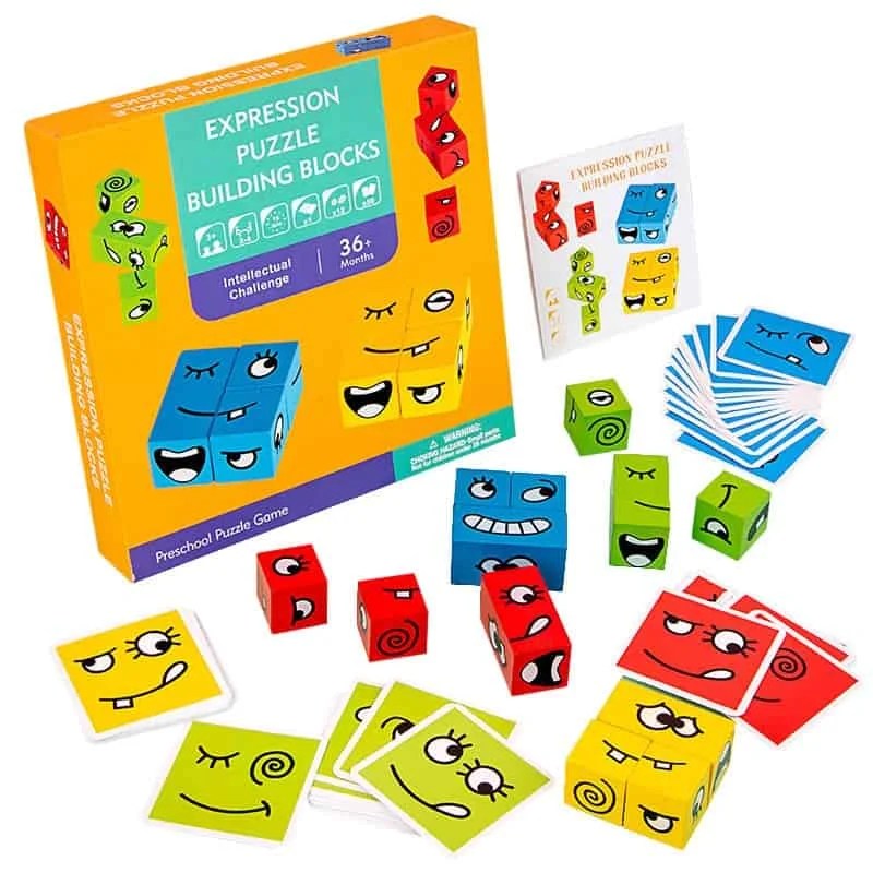 Expression Puzzle Building Blocks