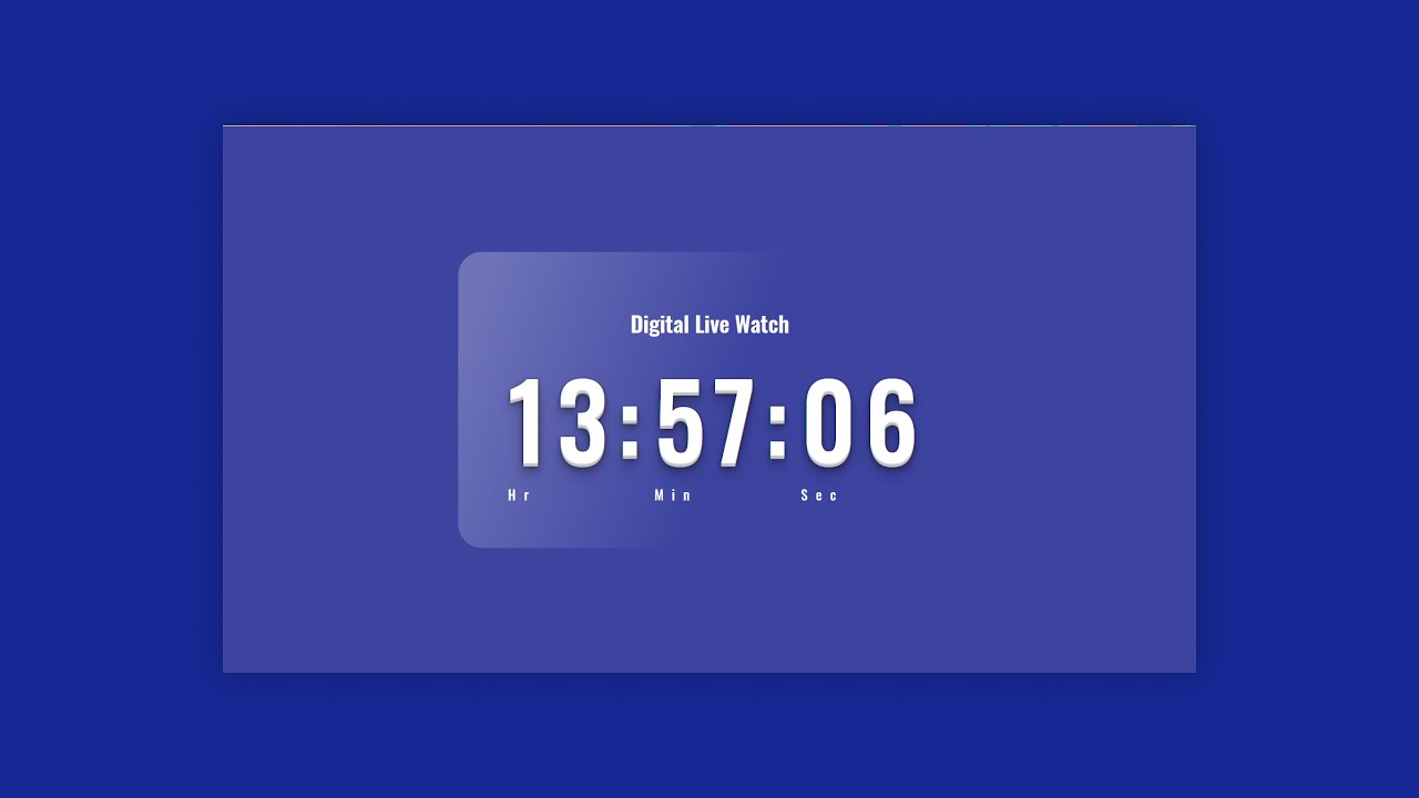 Digital Realtime Clock with Glass Morphism background