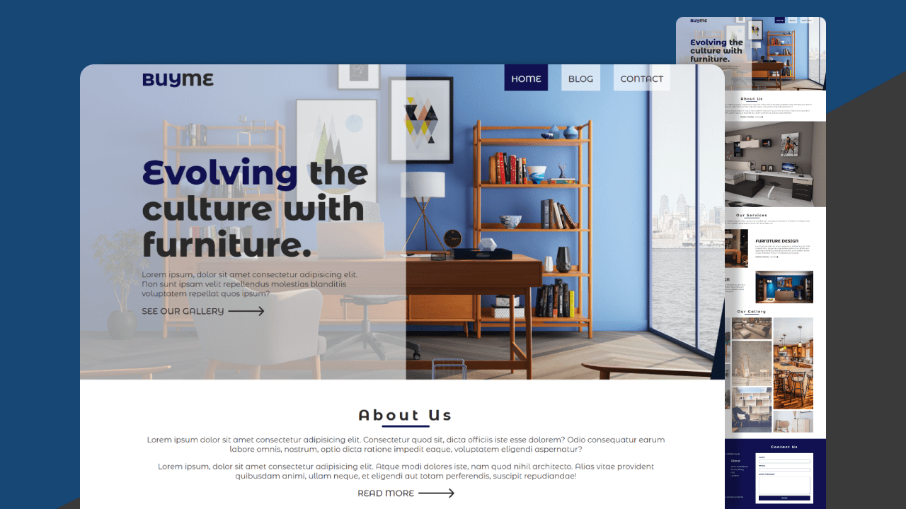 Furniture store landing page Template using HTML & CSS