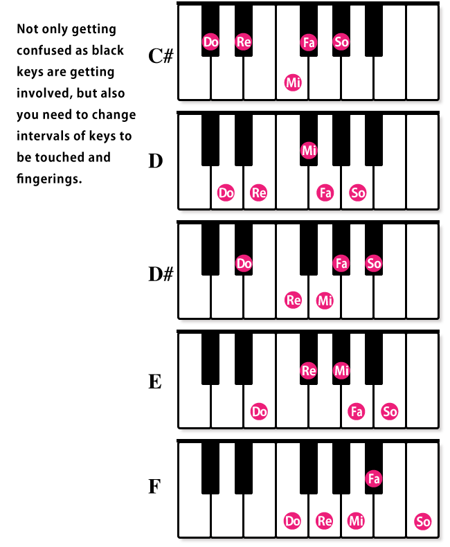 Mechanism of the Chromatic keyboard Muto Music Method