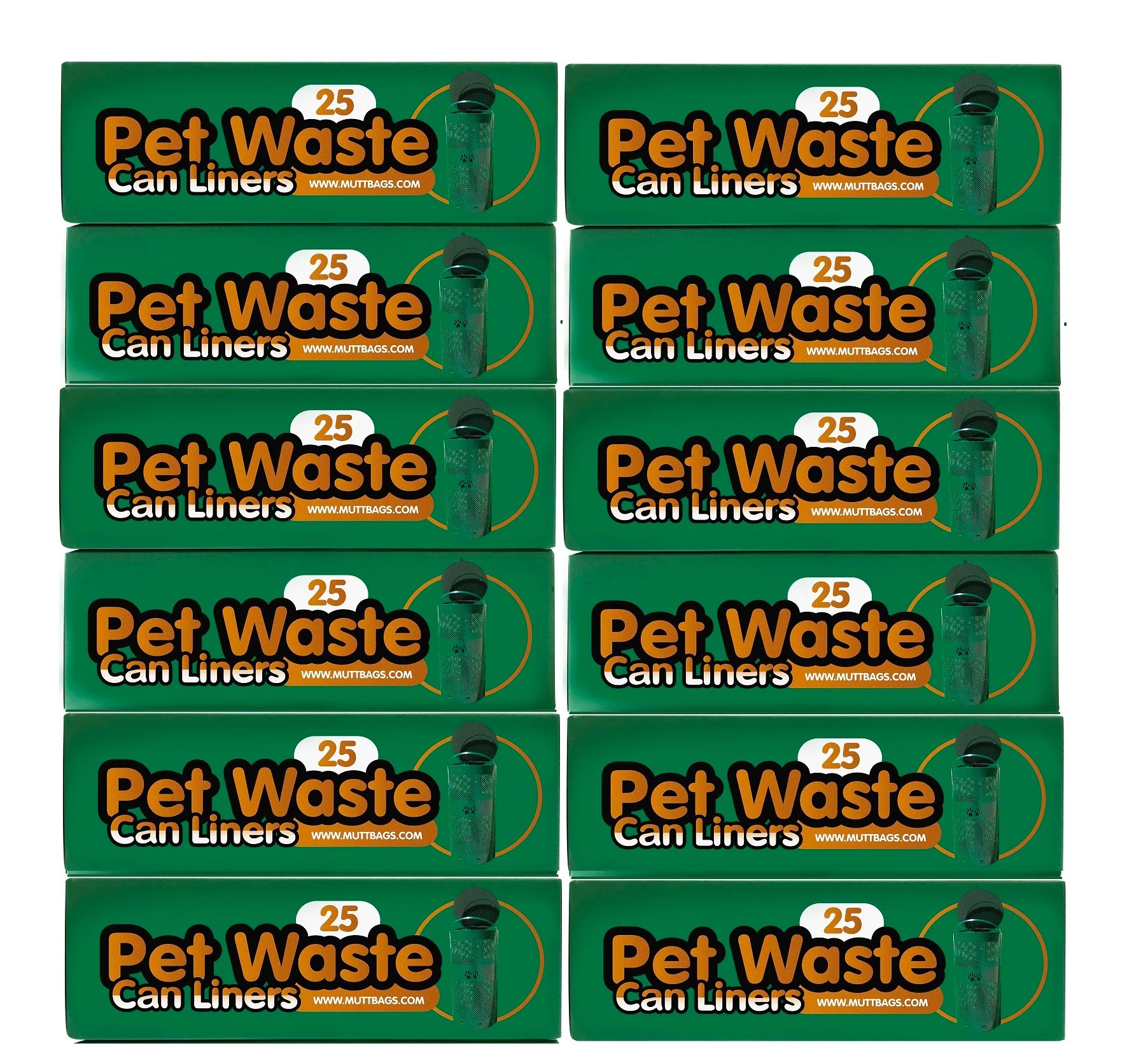 Pet Waste Can LinersCase of 12 Rolls By MuttBags