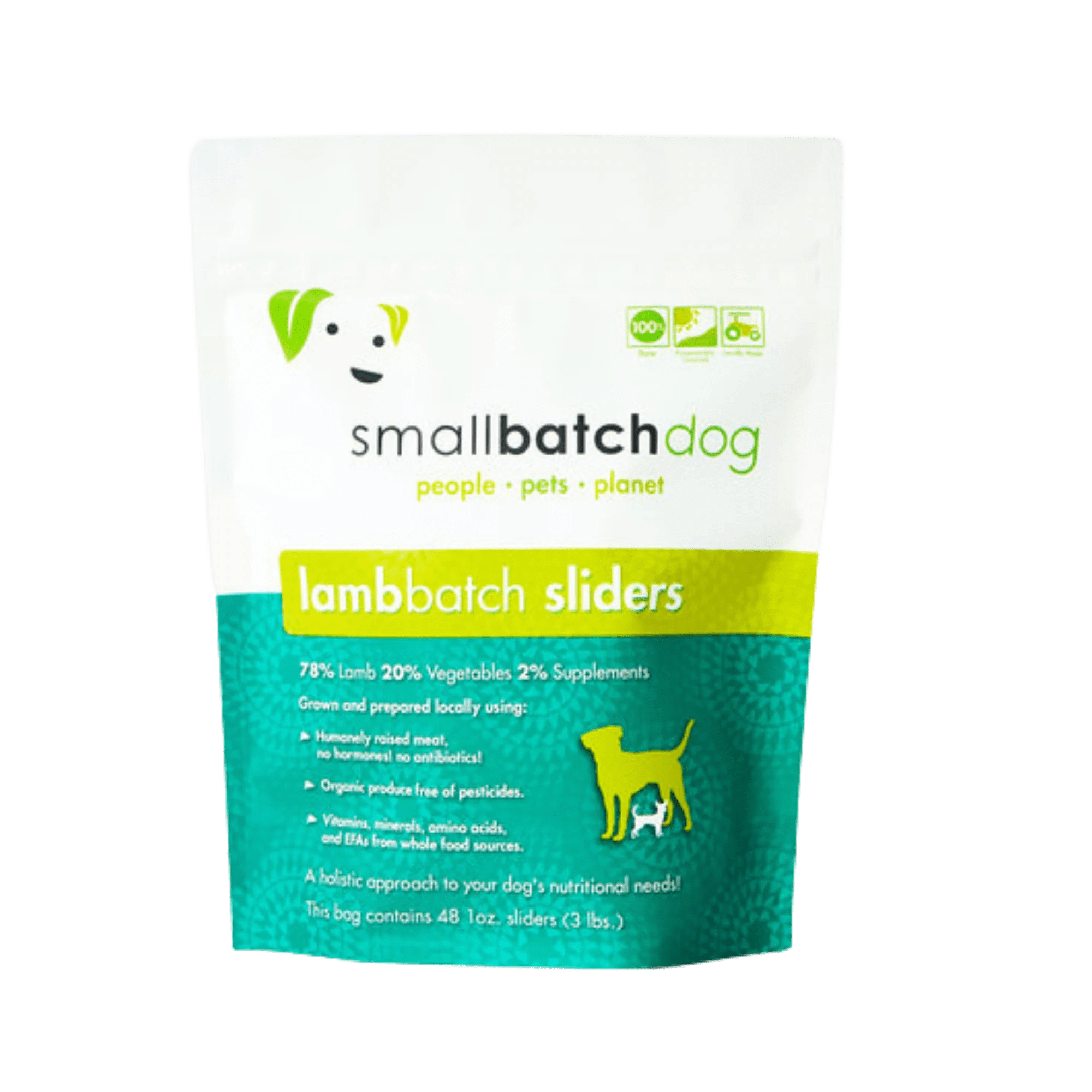 Small Batch Lamb Frozen Raw Dog Food Sliders, 3 lbs