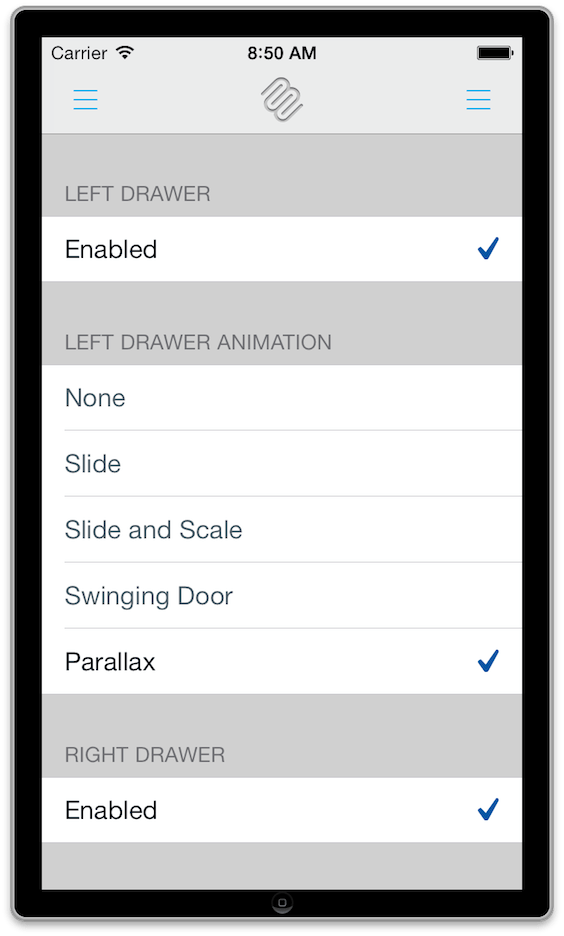 GitHub mutualmobile/MMDrawerController A lightweight, easy to use