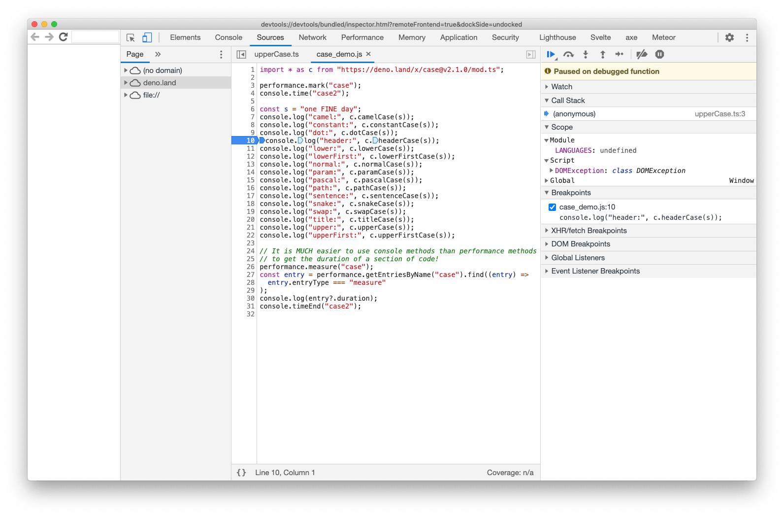 Chrome debugger window 2