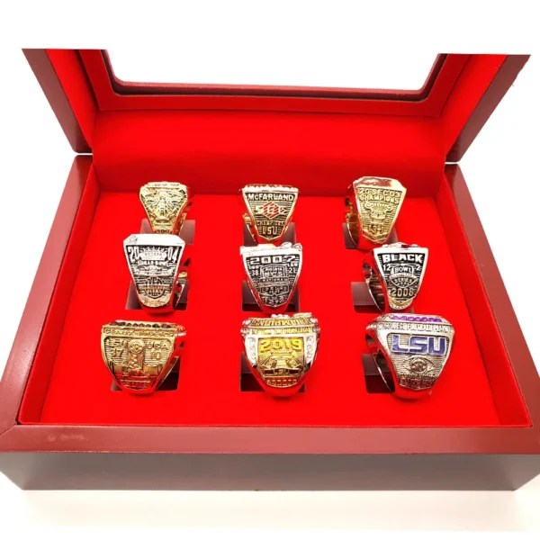 9 LSU Tigers NCAA championship rings set MVP Ring