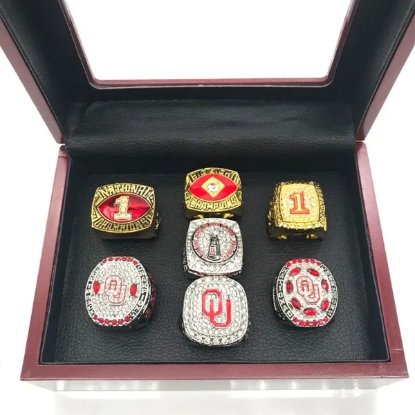 7 Oklahoma Sooners NCAA championship rings set MVP Ring
