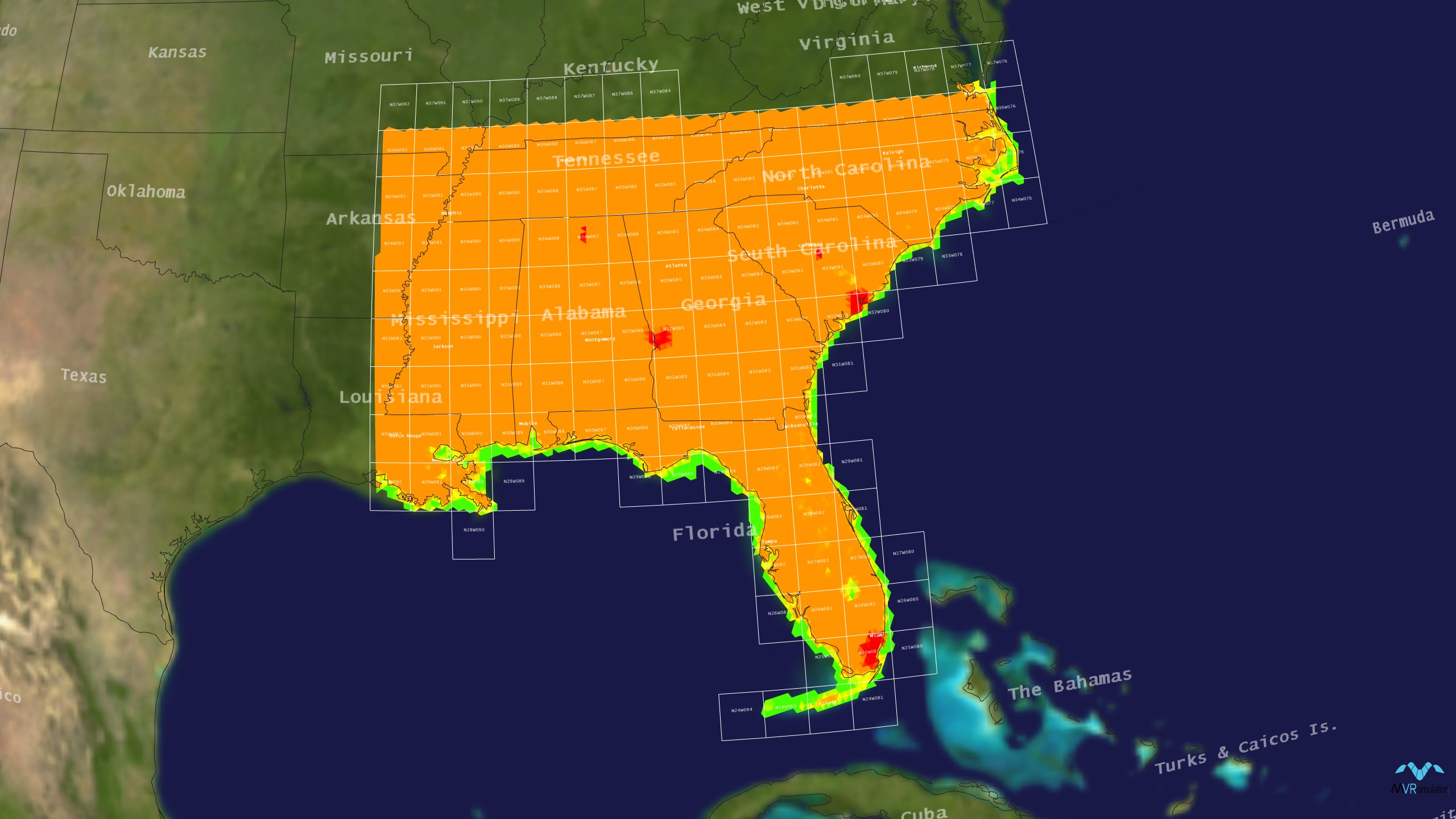 CONUS Southeast Coverage MVRsimulation