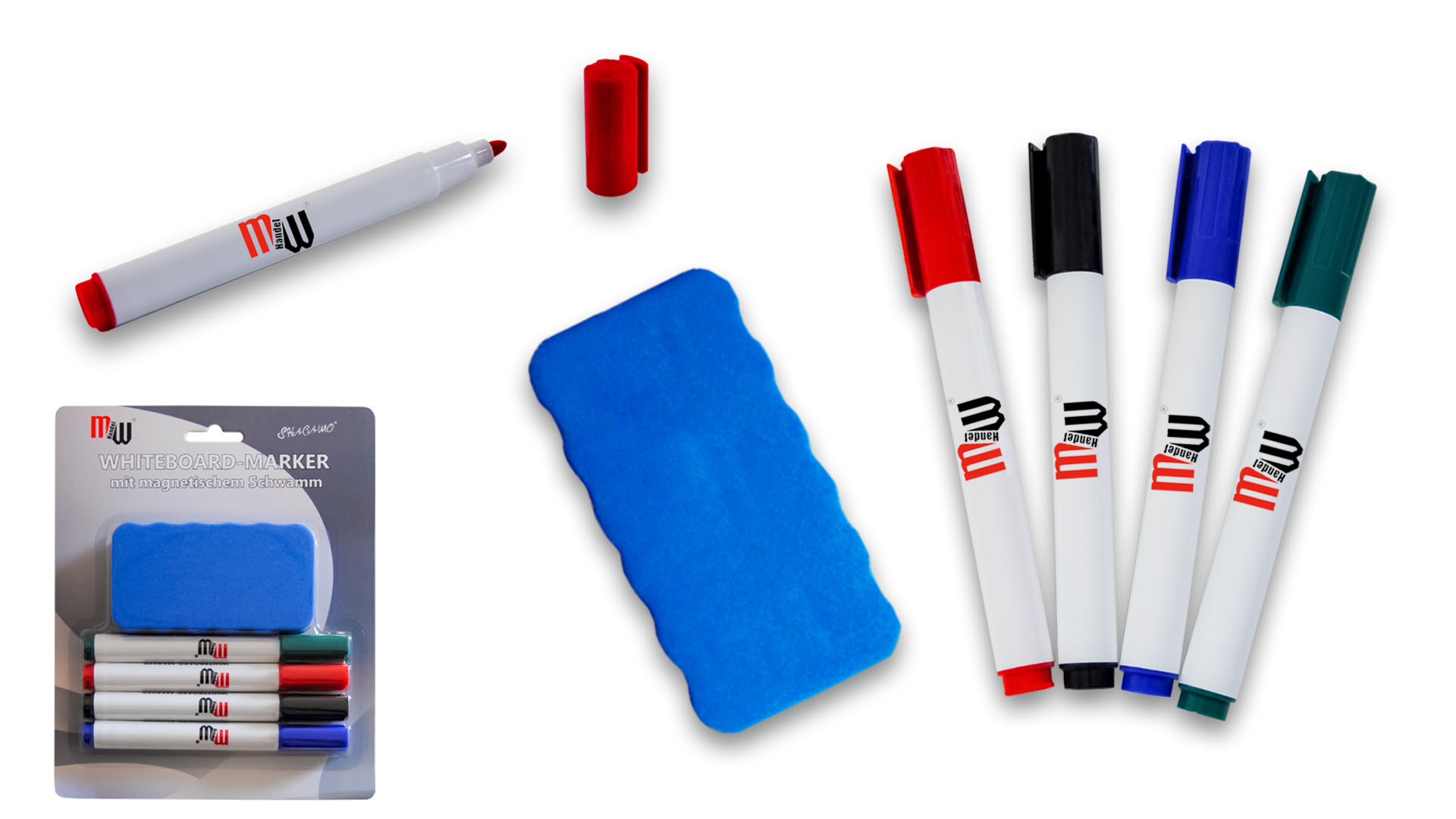 4erSet WhiteboardMarker plus Tafelwischer
