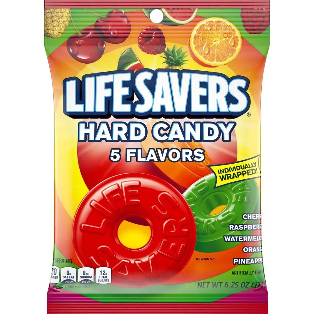 LIFESAVERS FIVE FLAVOR HARD CANDIES 6.25 OZ BAG Midwest Distribution
