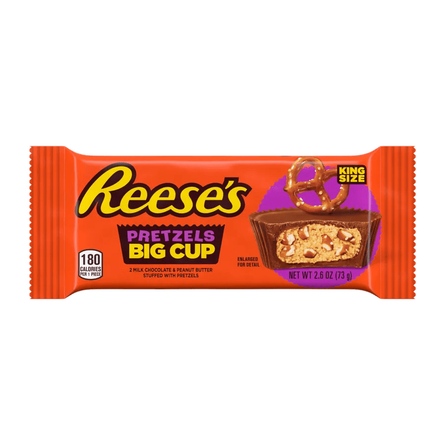 REESE'S PEANUT BUTTER BIG CUP W/PRETZELS 2.6 OZ 16 PER BOX Midwest