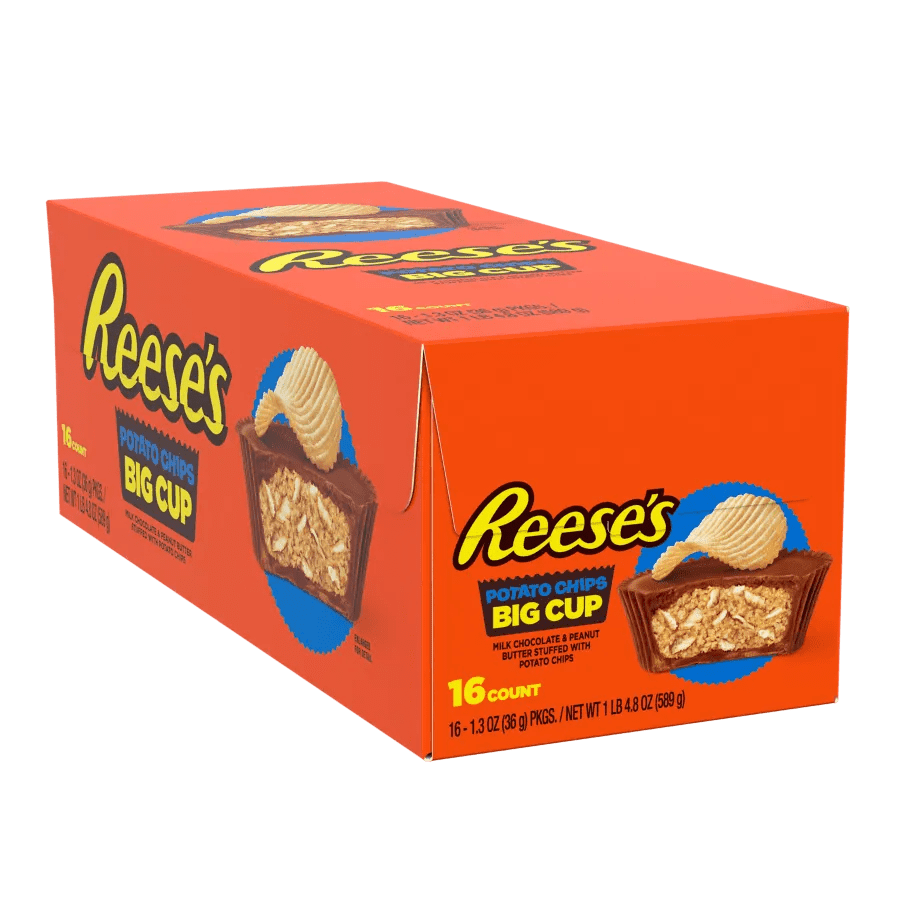 REESE'S PEANUT BUTTER BIG CUP W/POTATO CHIPS 1.3 OZ 16 PER BOX