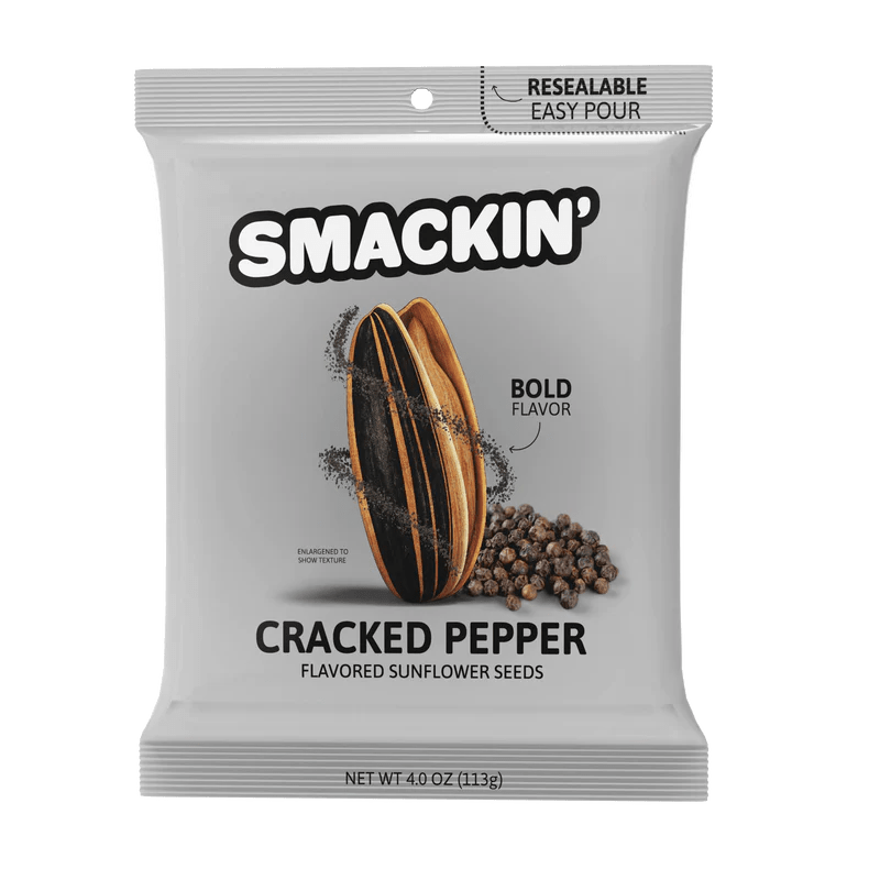 SMACKIN CRACKED PEPPER SUNFLOWER SEEDS 4 OZ Midwest Distribution