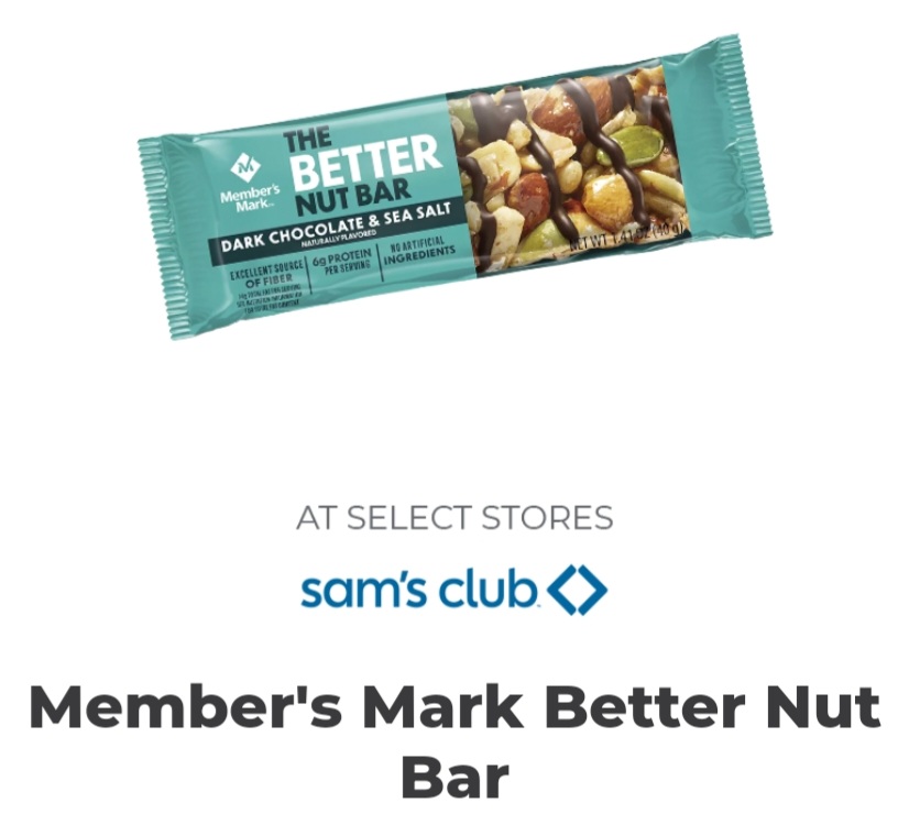 FREE Member's Mark Better Nut Bar Sam's Club! (Freeosk) MWFreebies