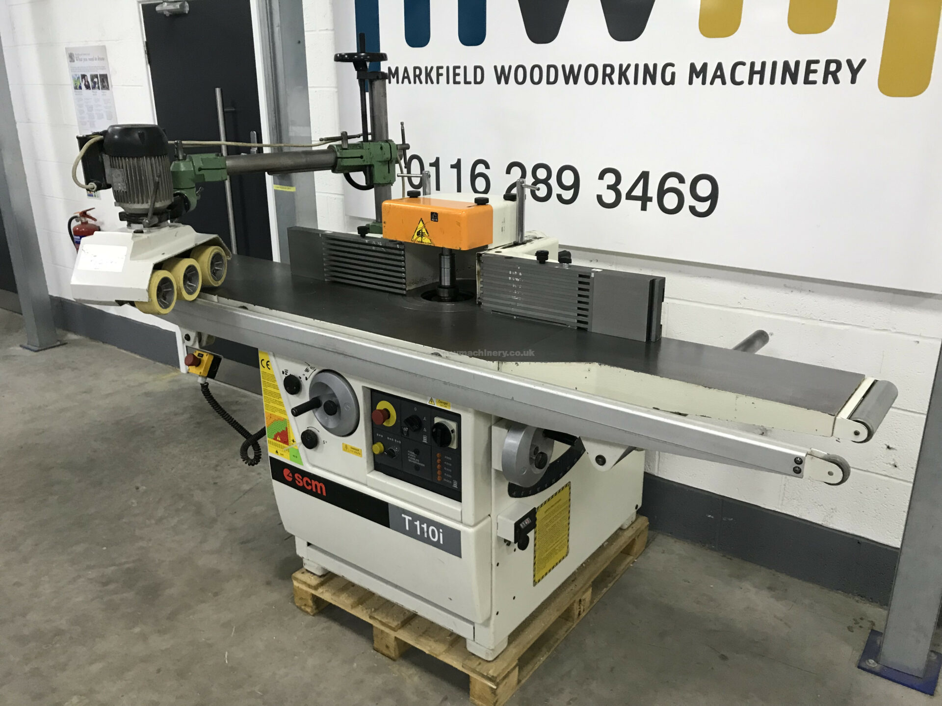 SCM T110i Tilting Spindle Moulder With Power Feed MWM
