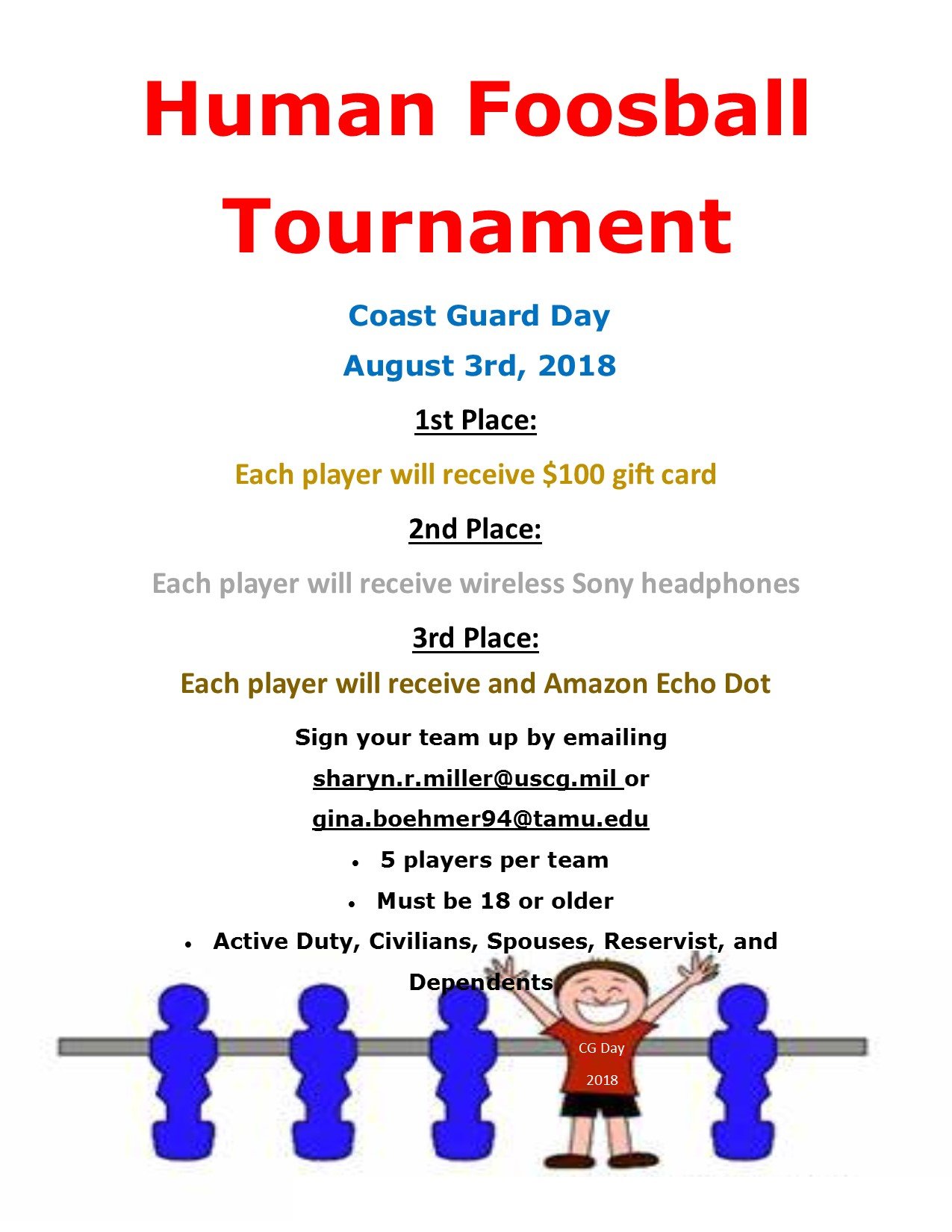 foosball flyer USCG Base Cape Cod MWR