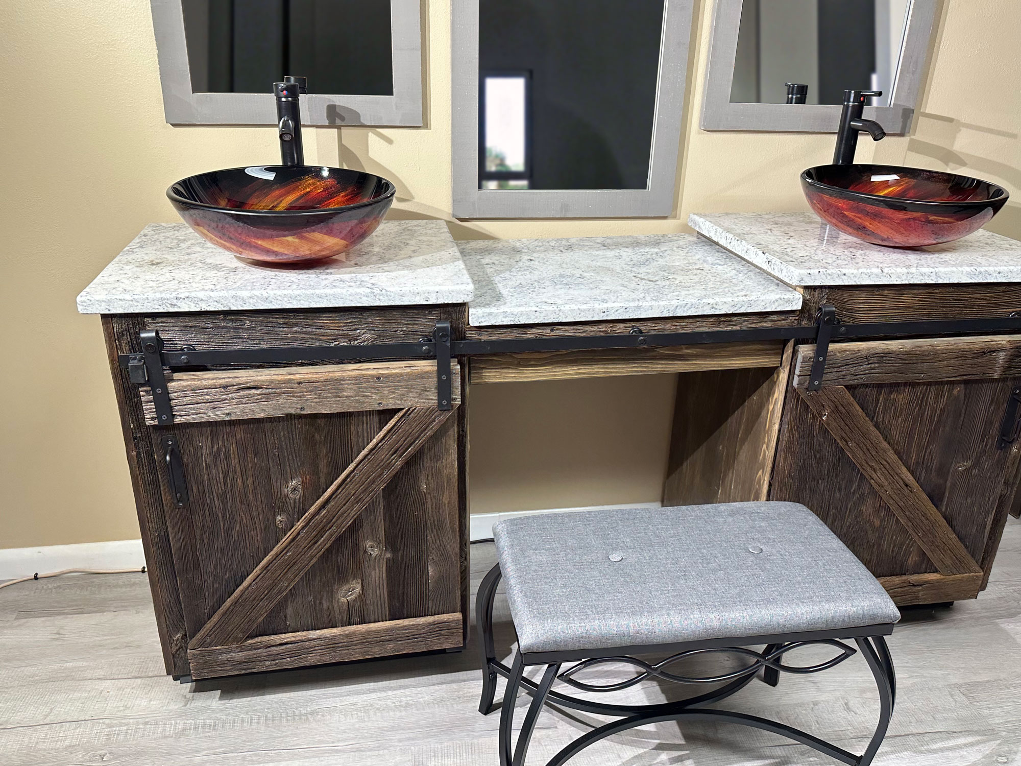 Barn Door Double Vanity