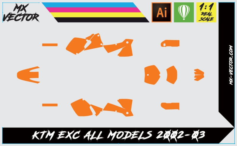Templates Design Motocross KTM EXC All Models 200203