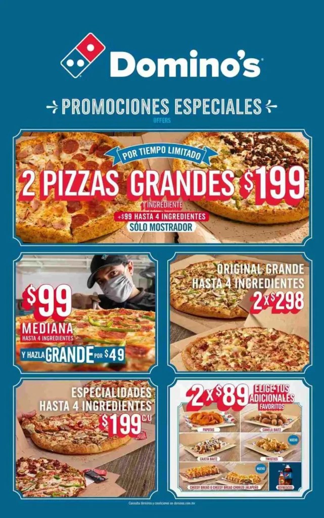 Domino’s Pizza Menú México Tarifas Vigentes 2024