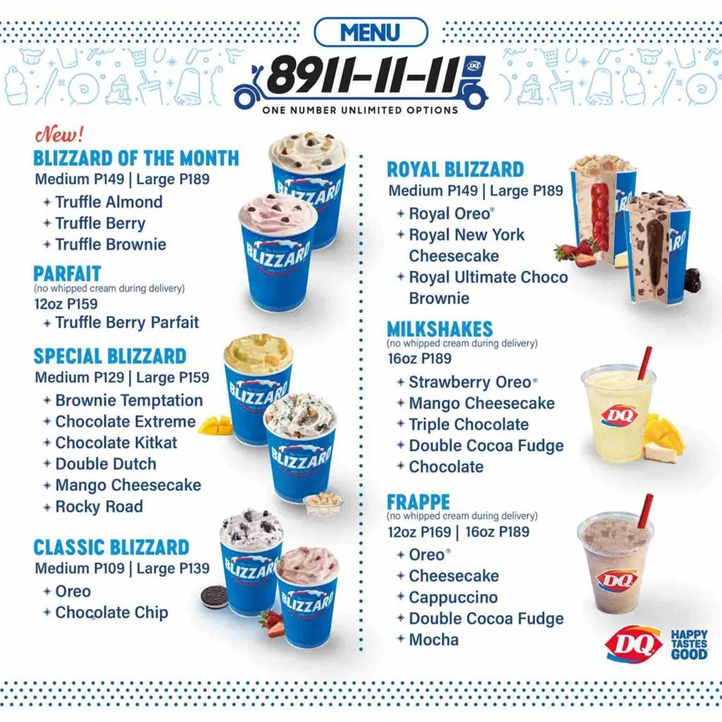 Dairy Queen Menu Mexico Tarifas actualizadas 2024