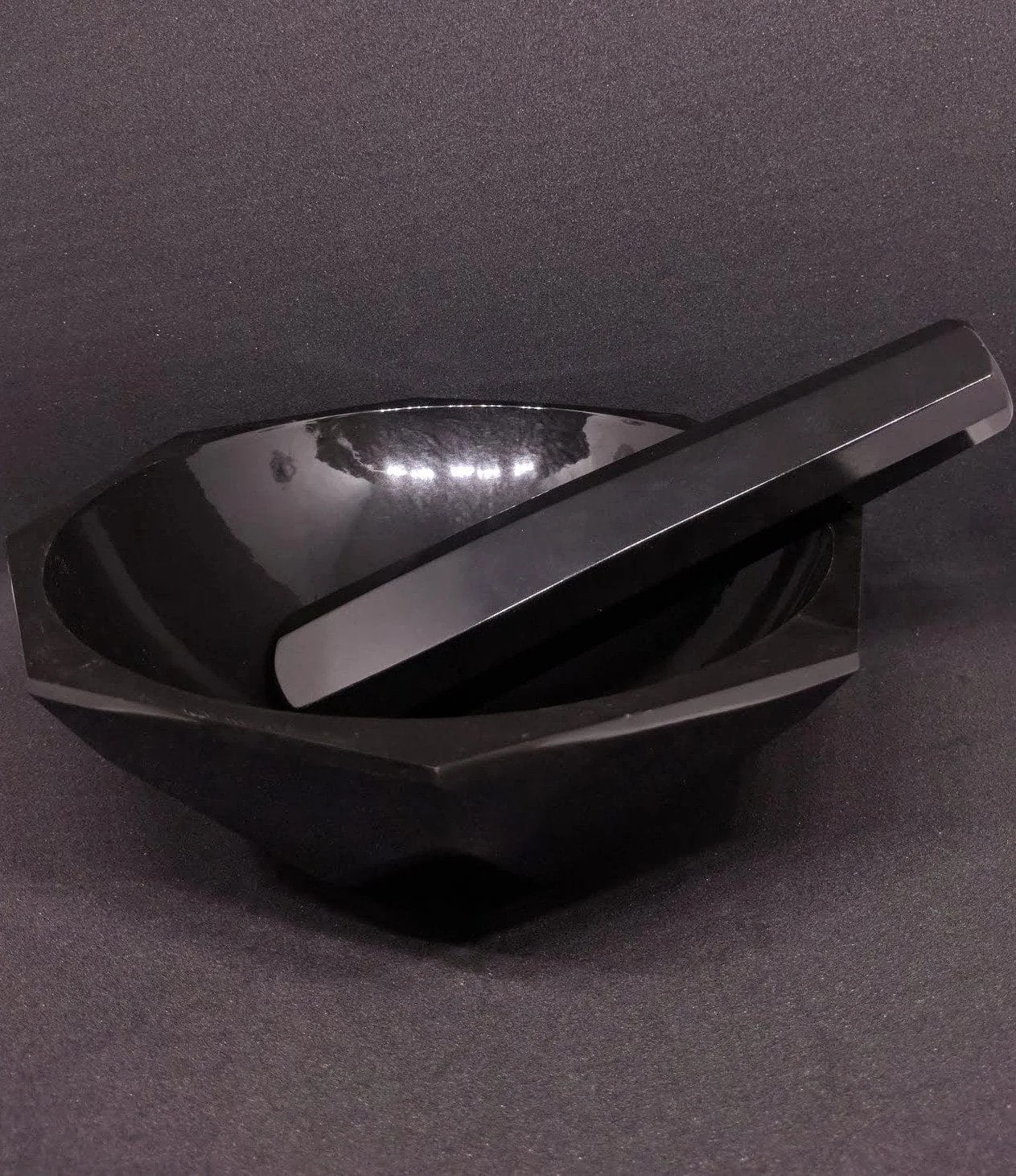 AGATE MORTAR & PESTLE (BLACK) MxRady