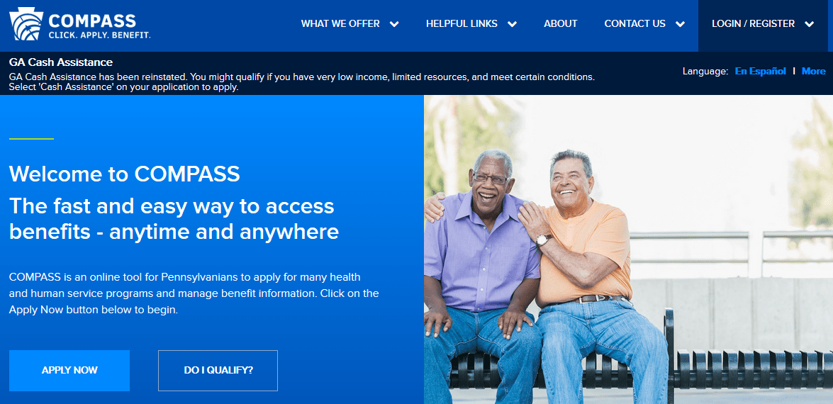 To apply for COMPASS Pennsylvania benefits