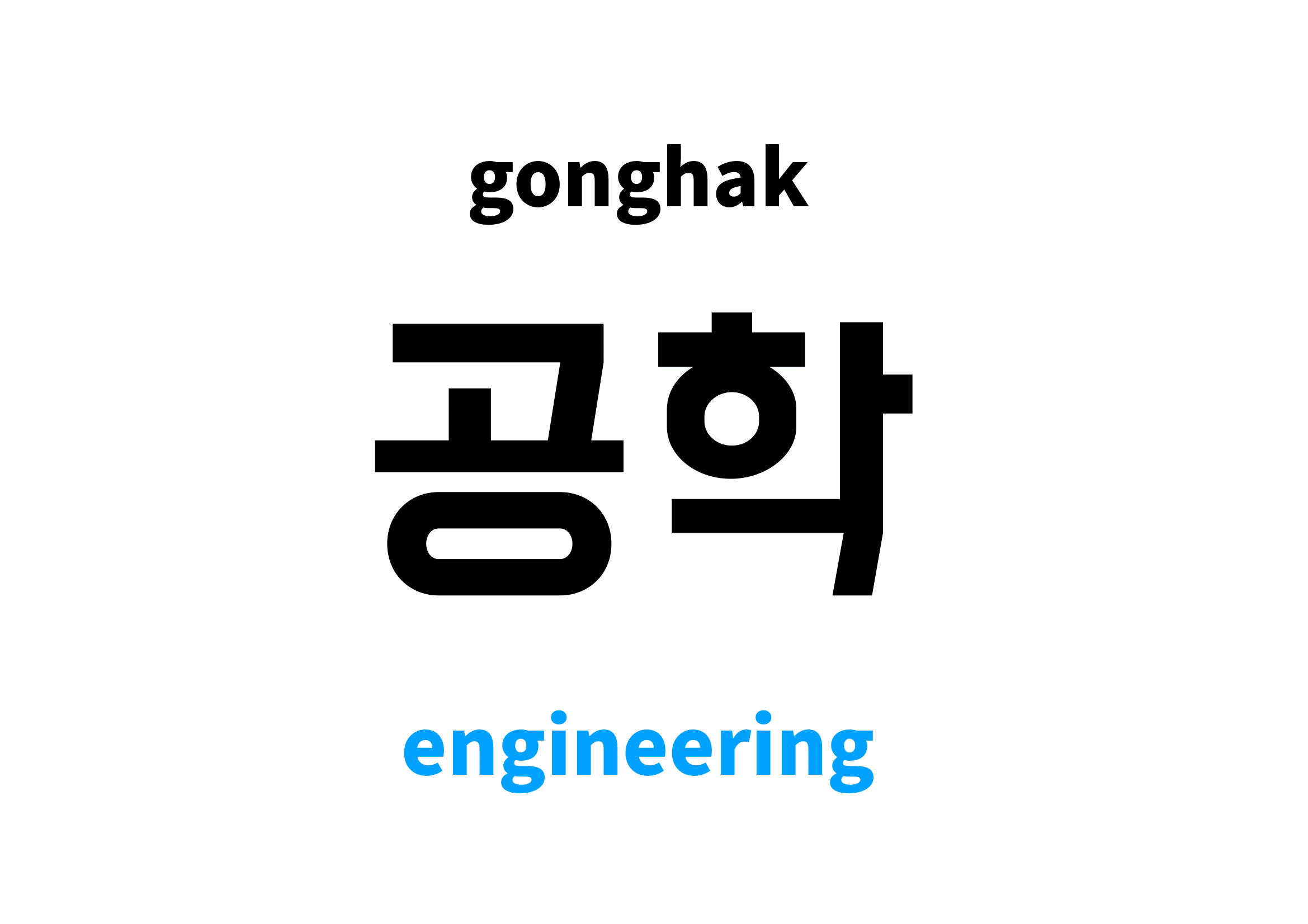 engineering in Korean 공학's meaning and pronunciation
