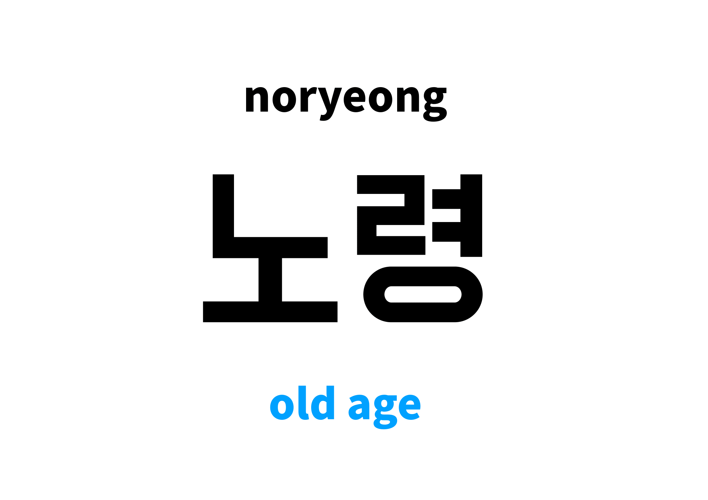 old age in Korean 노령's meaning and pronunciation