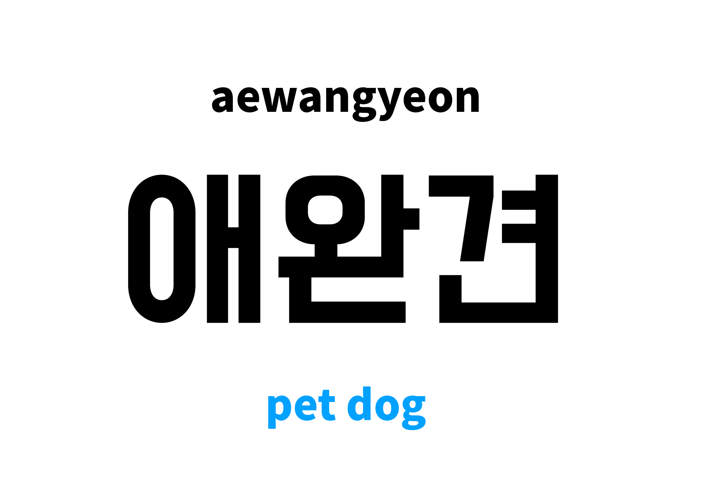 pet dog in Korean 애완견's meaning and pronunciation