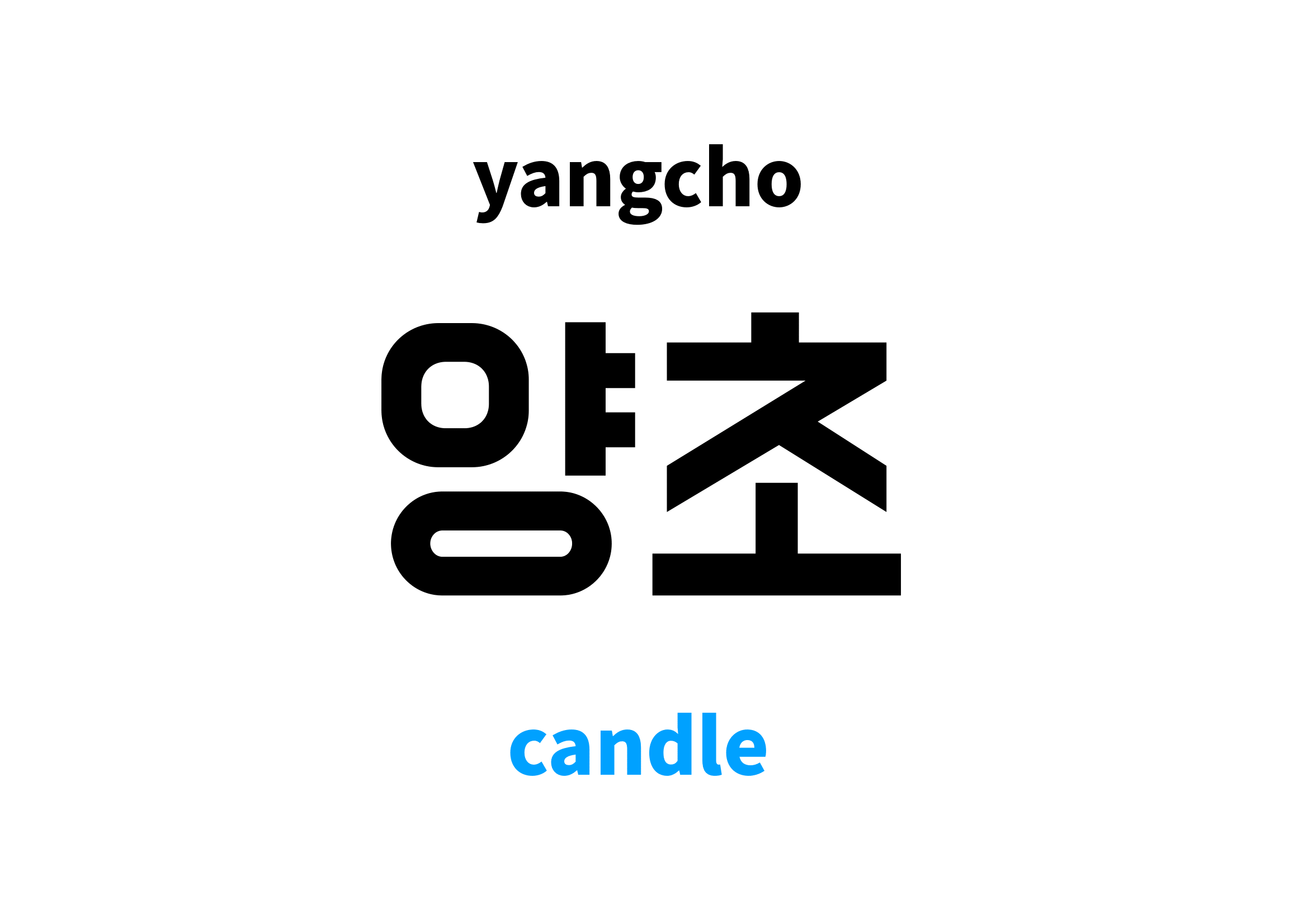 candle in Korean 양초's meaning and pronunciation