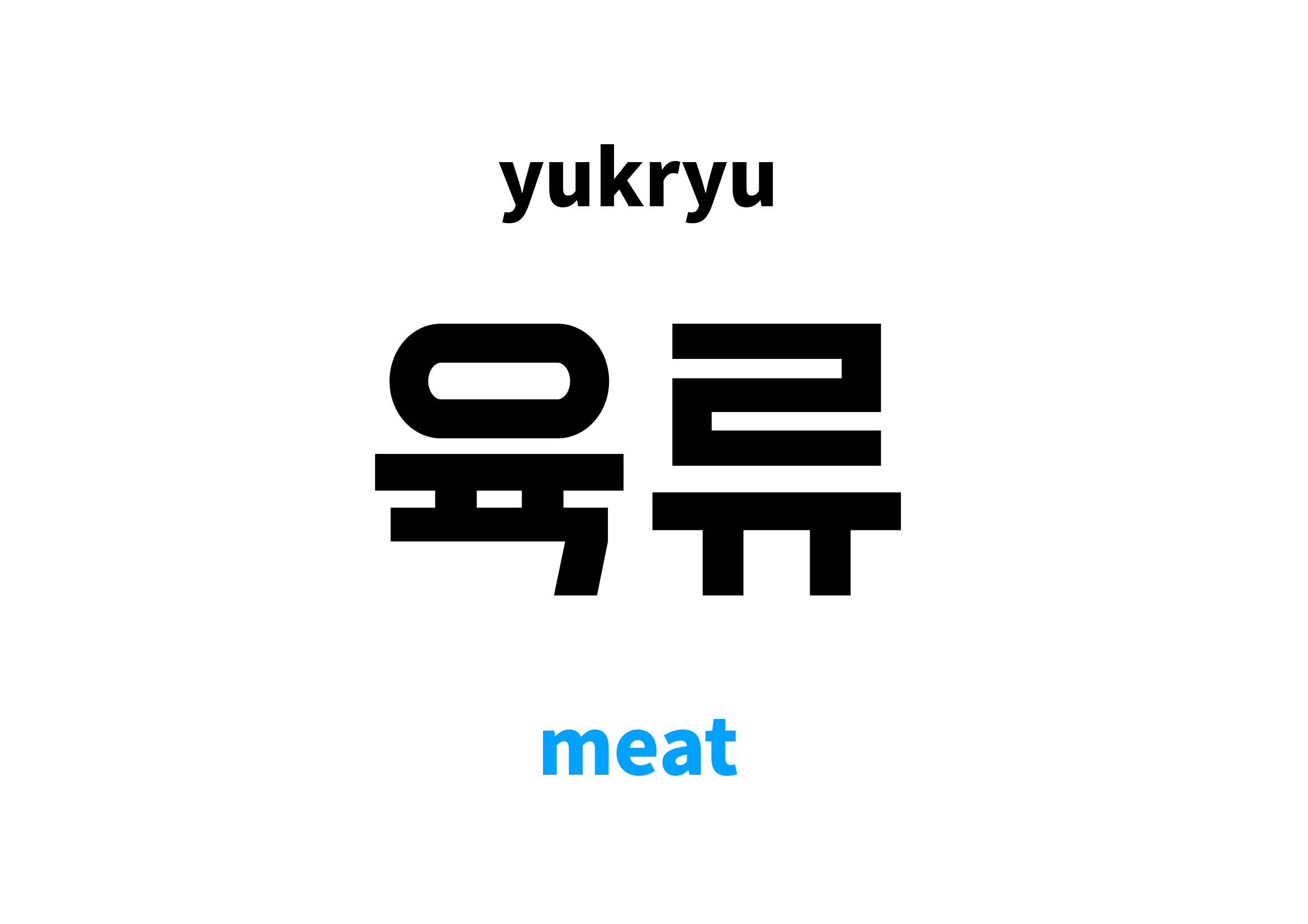 meat in Korean 육류's meaning and pronunciation