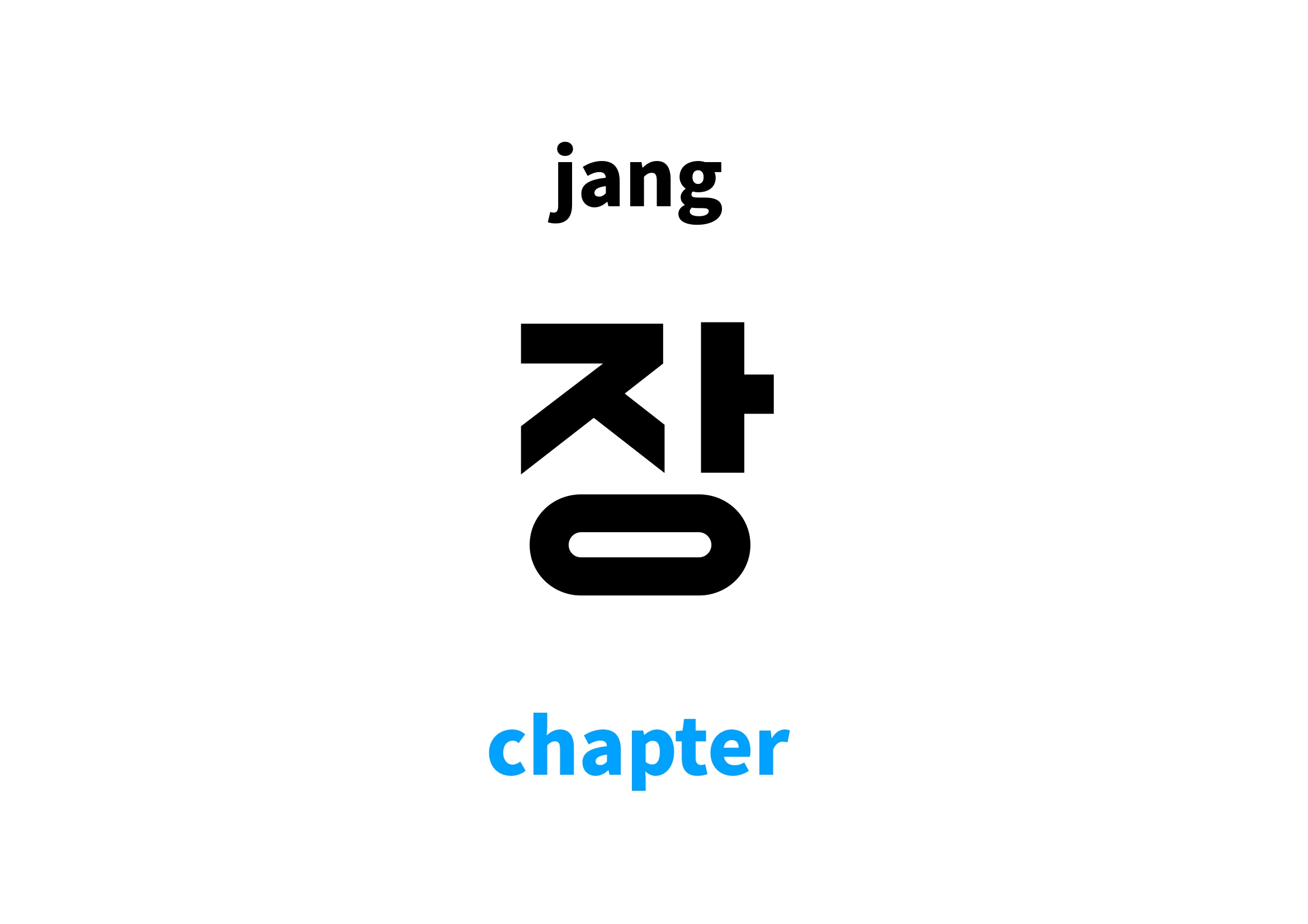 chapter in Korean 장's meaning and pronunciation