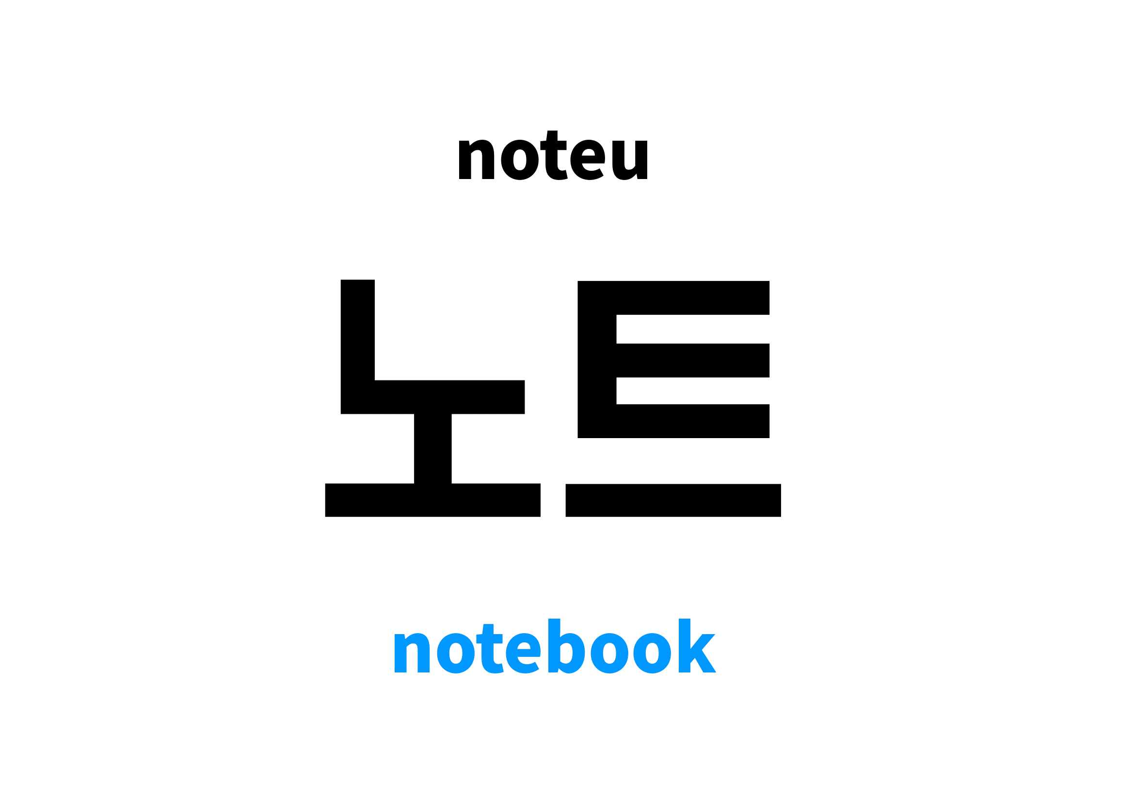 Notebook in Korean 노트's meaning and pronunciation