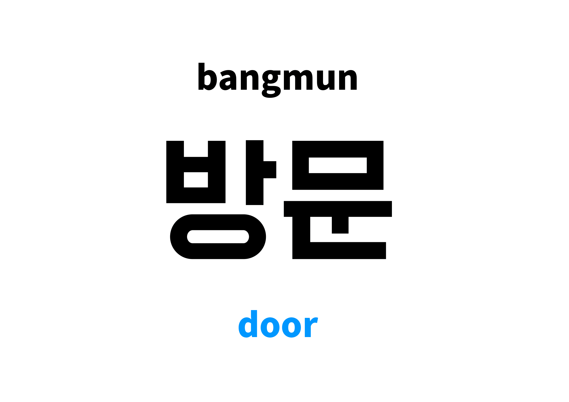 Door in Korean 방문's meaning and pronunciation