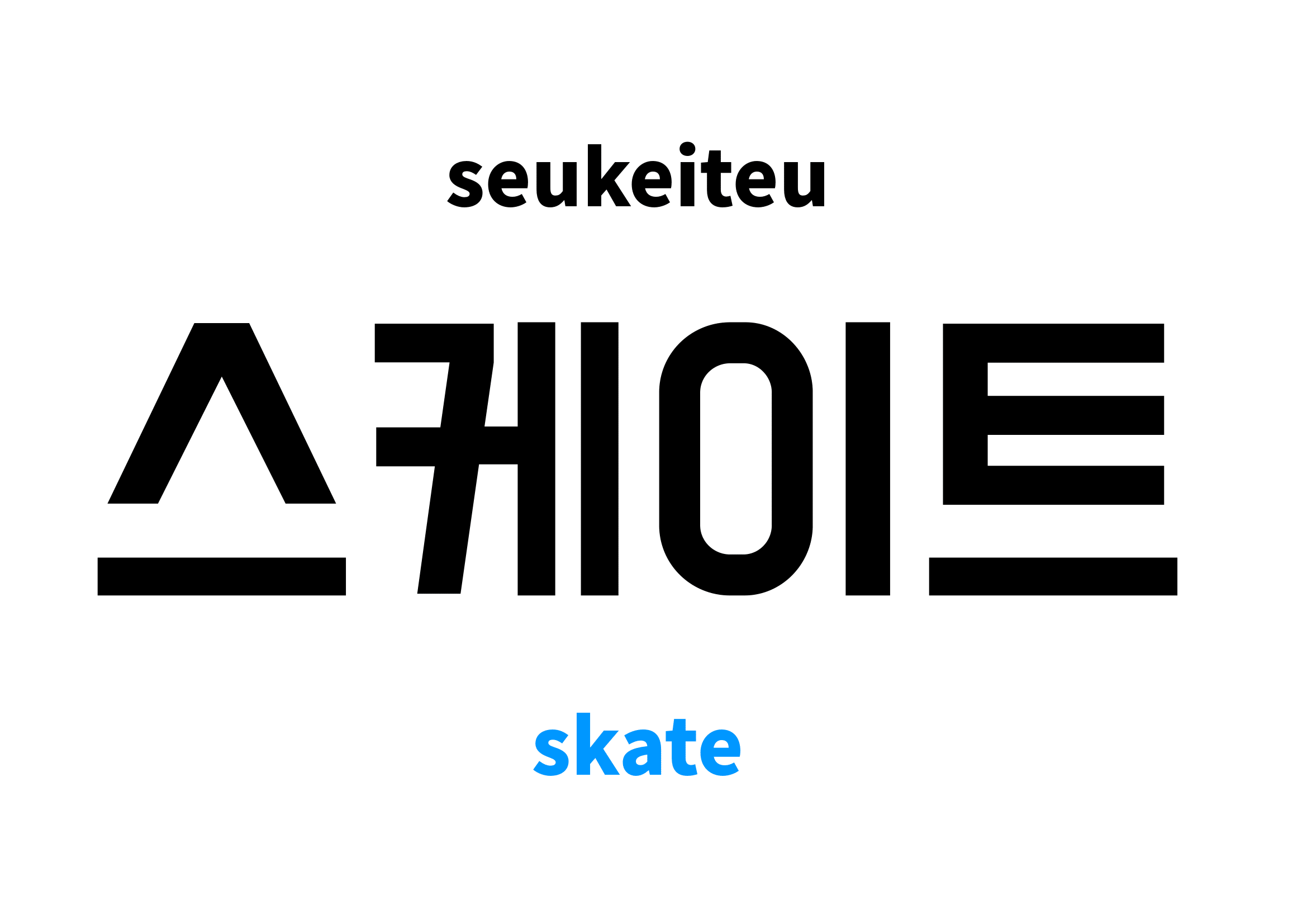 Skate in Korean 스케이트's meaning and pronunciation