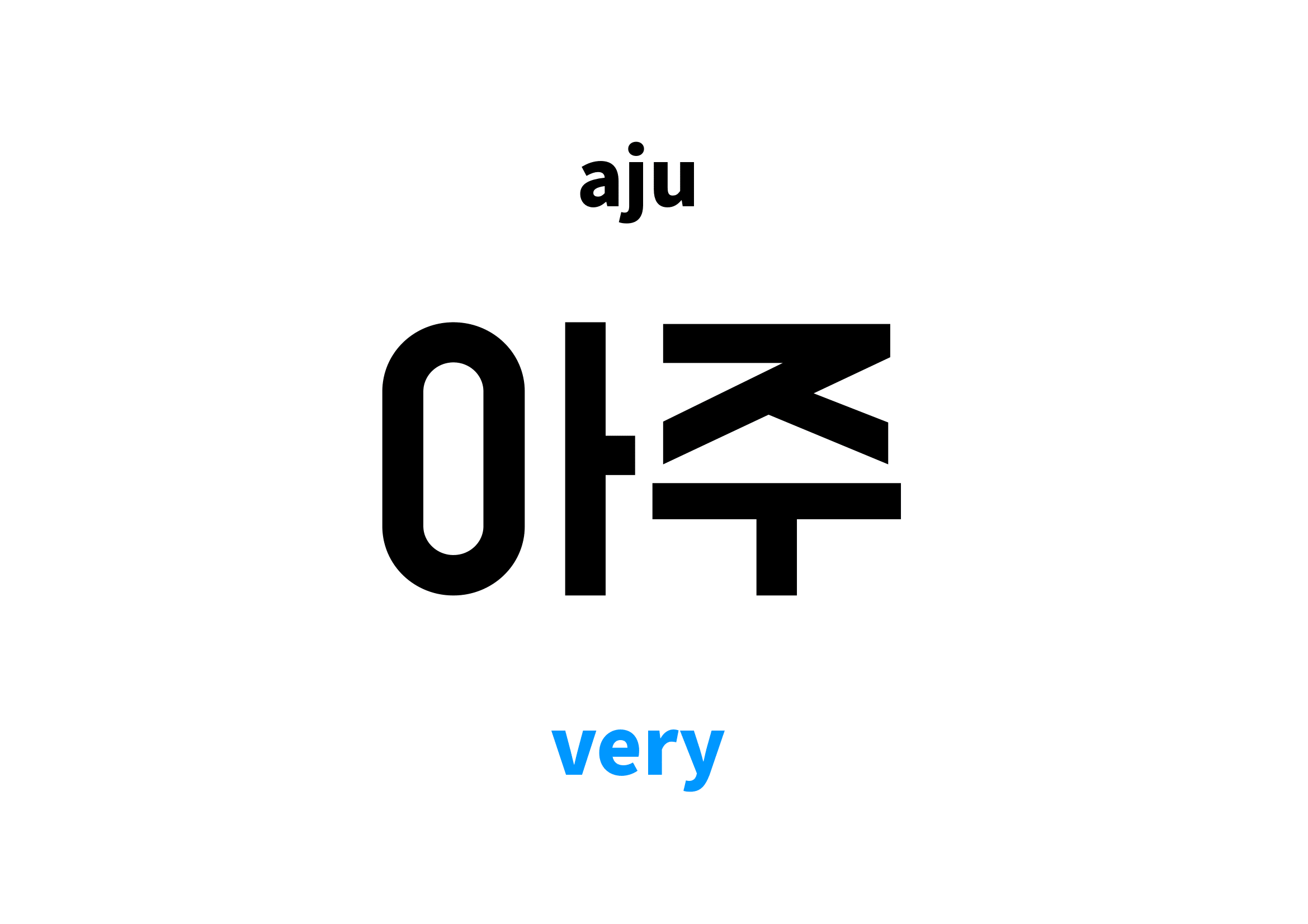 Very in Korean 아주's meaning and pronunciation