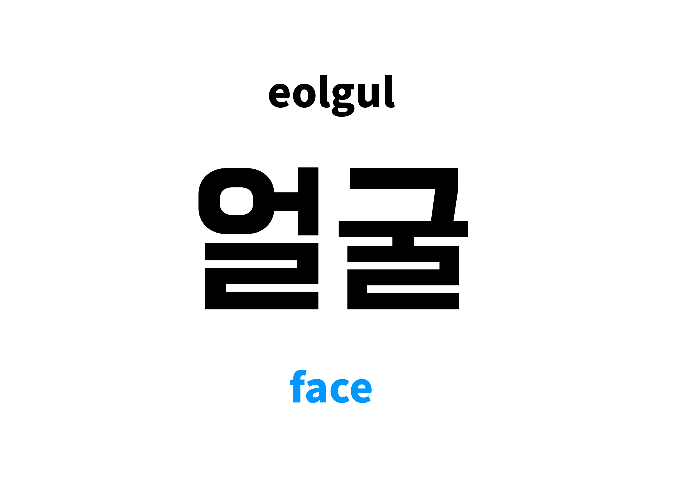 Face in Korean 얼굴's meaning and pronunciation