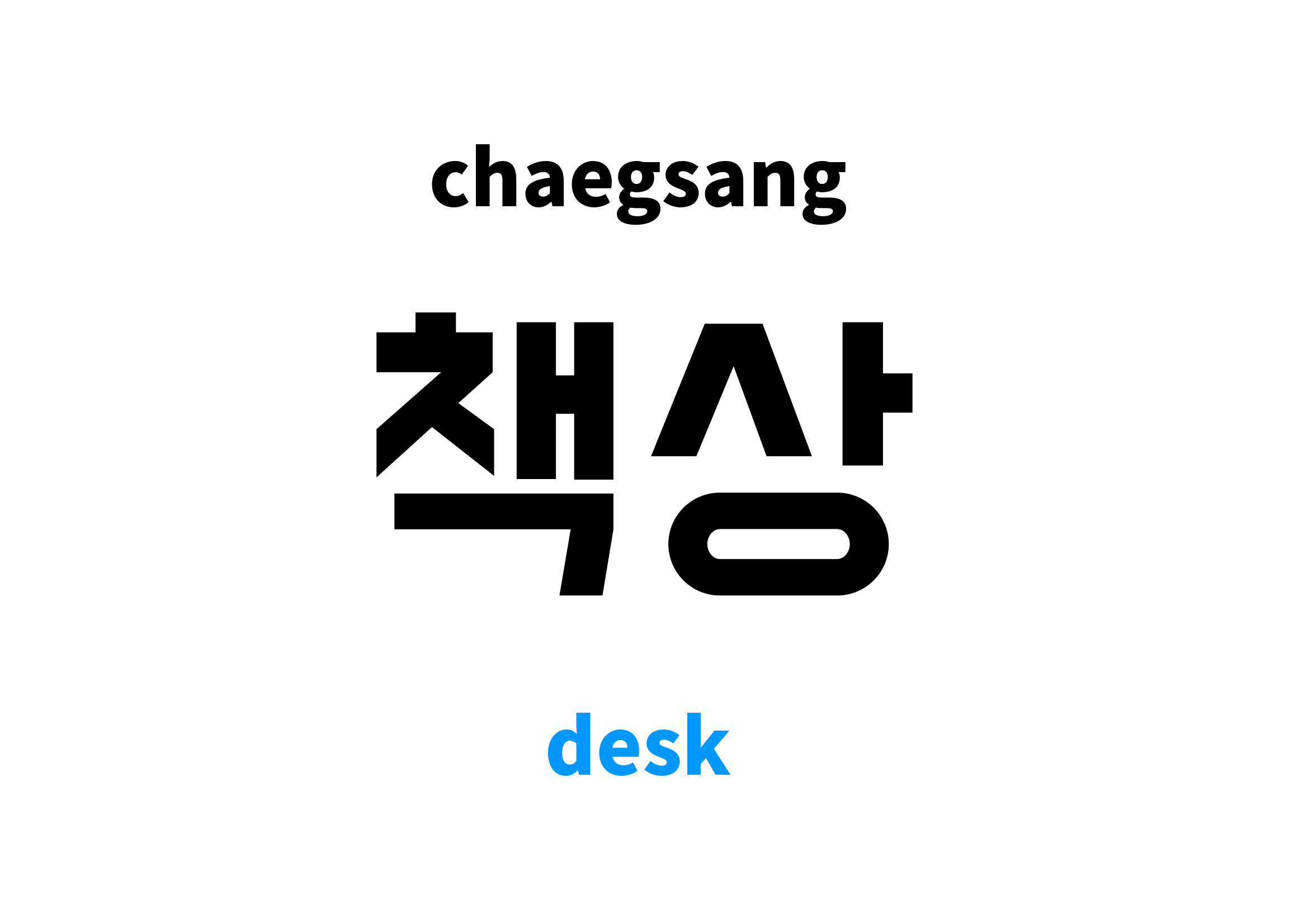 Desk in Korean 책상's meaning and pronunciation