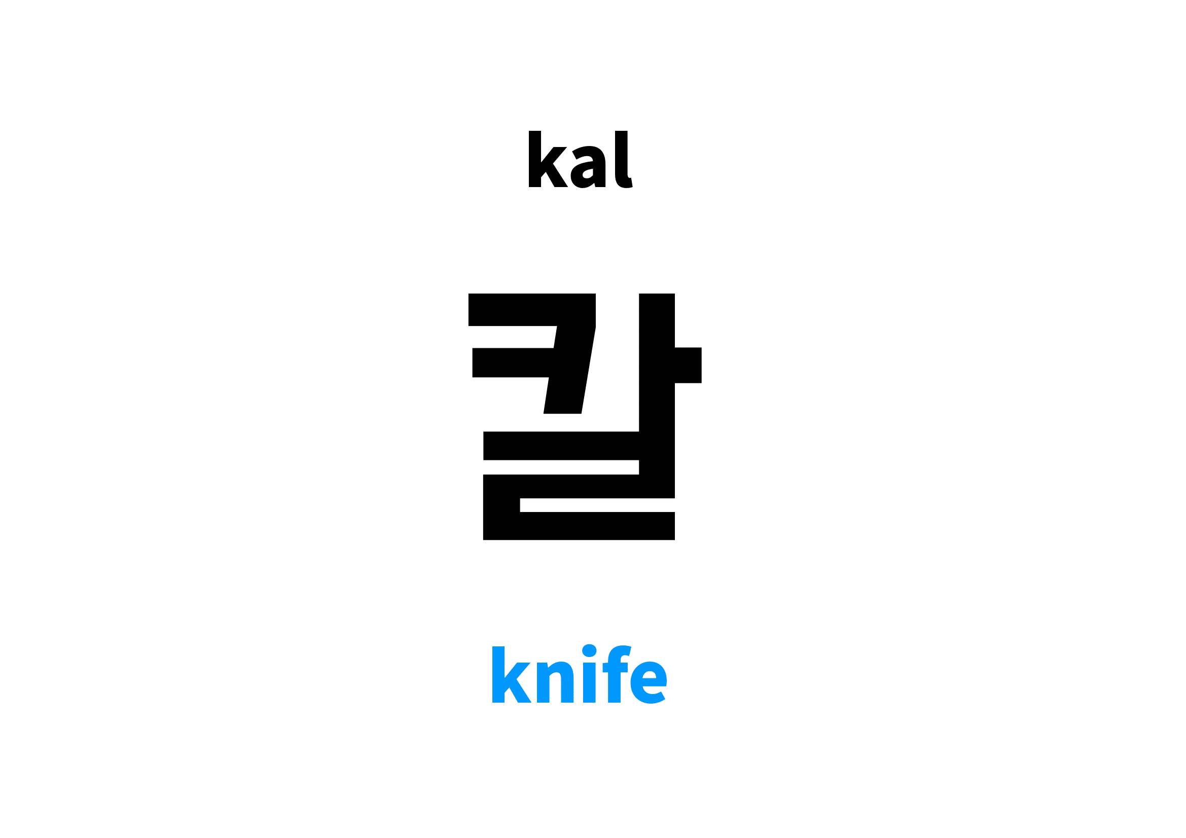 Knife in Korean 칼's meaning and pronunciation