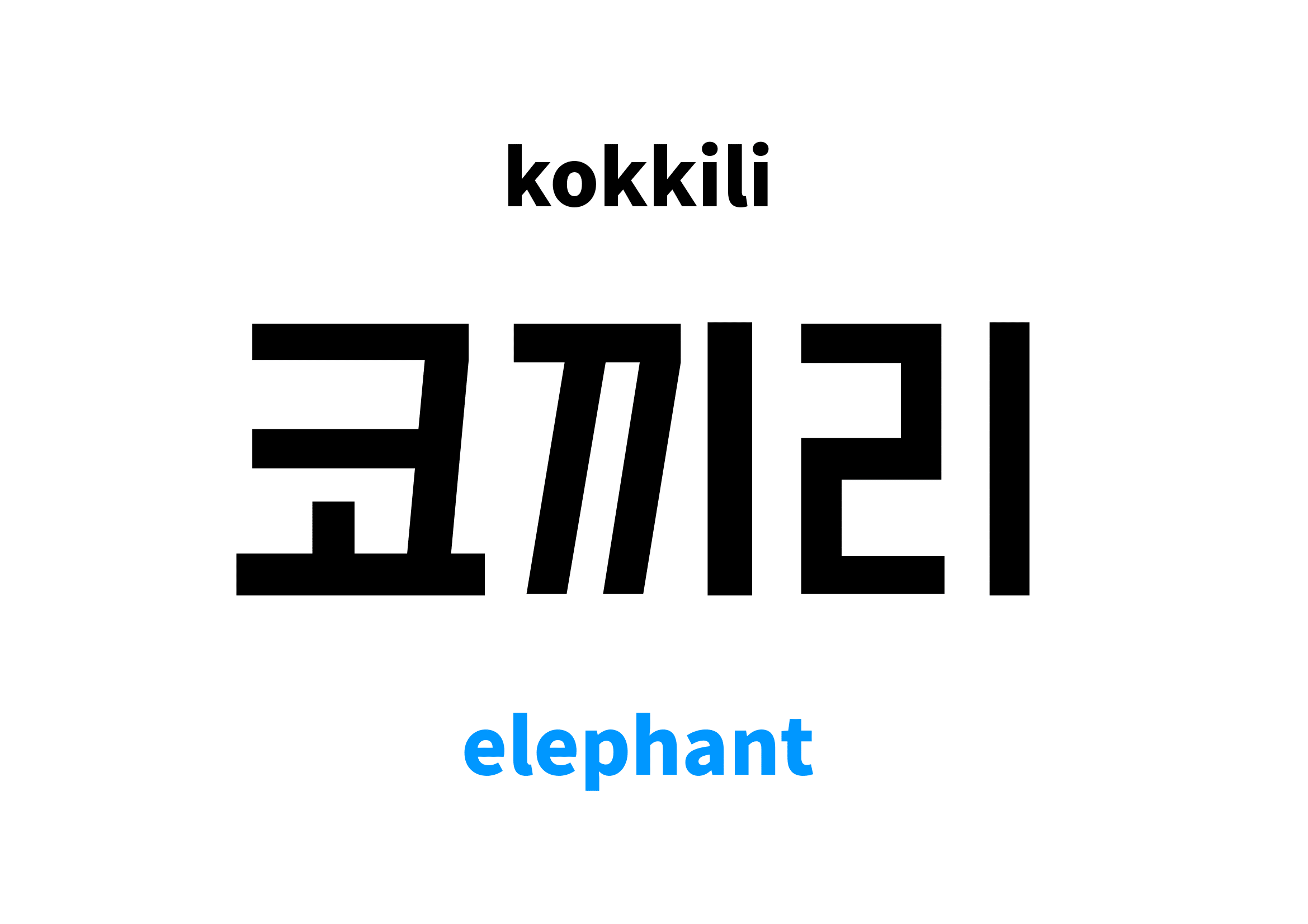 Elephant in Korean 코끼리's meaning and pronunciation