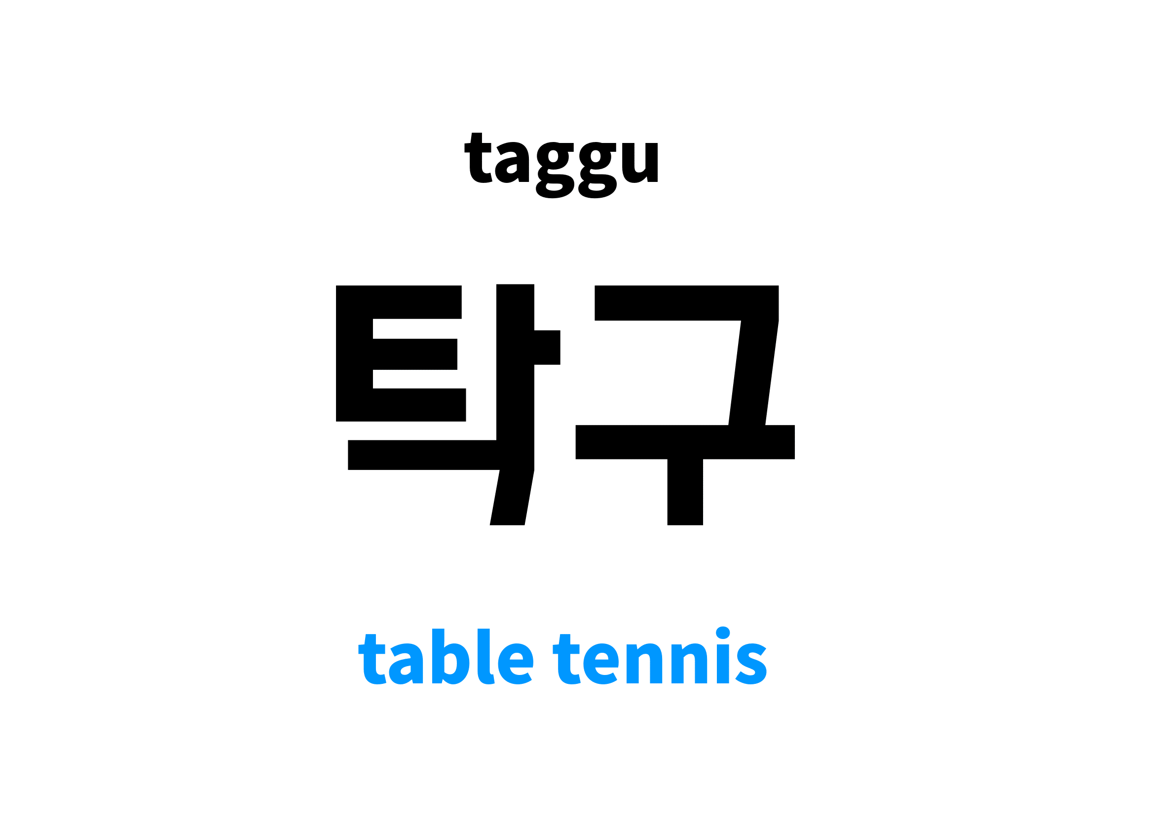 Table Tennis in Korean 탁구's meaning and pronunciation