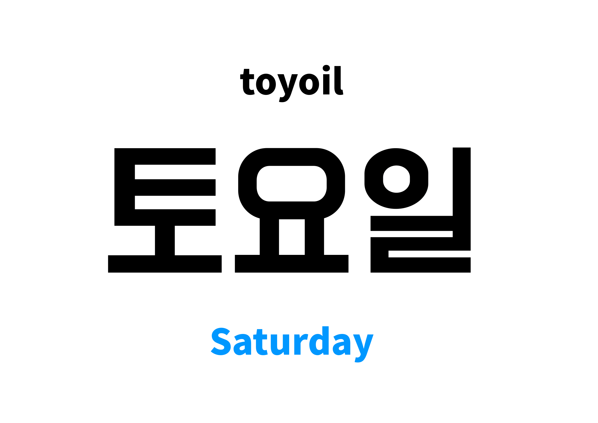 Saturday in Korean 토요일's meaning and pronunciation