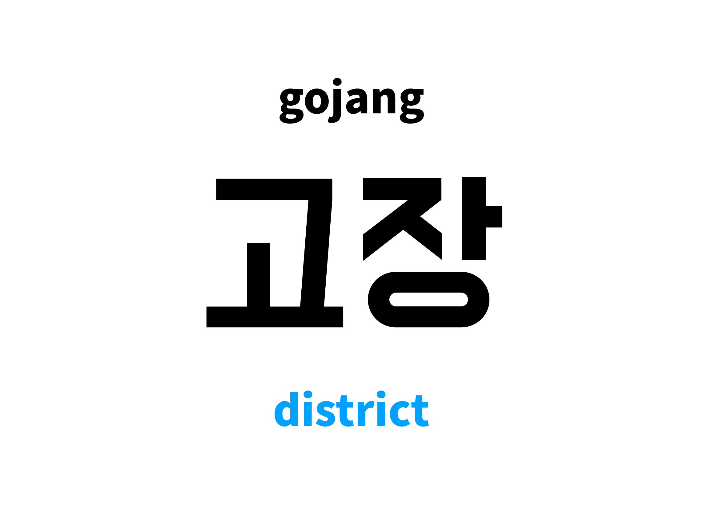 district in Korean 고장's meaning and pronunciation