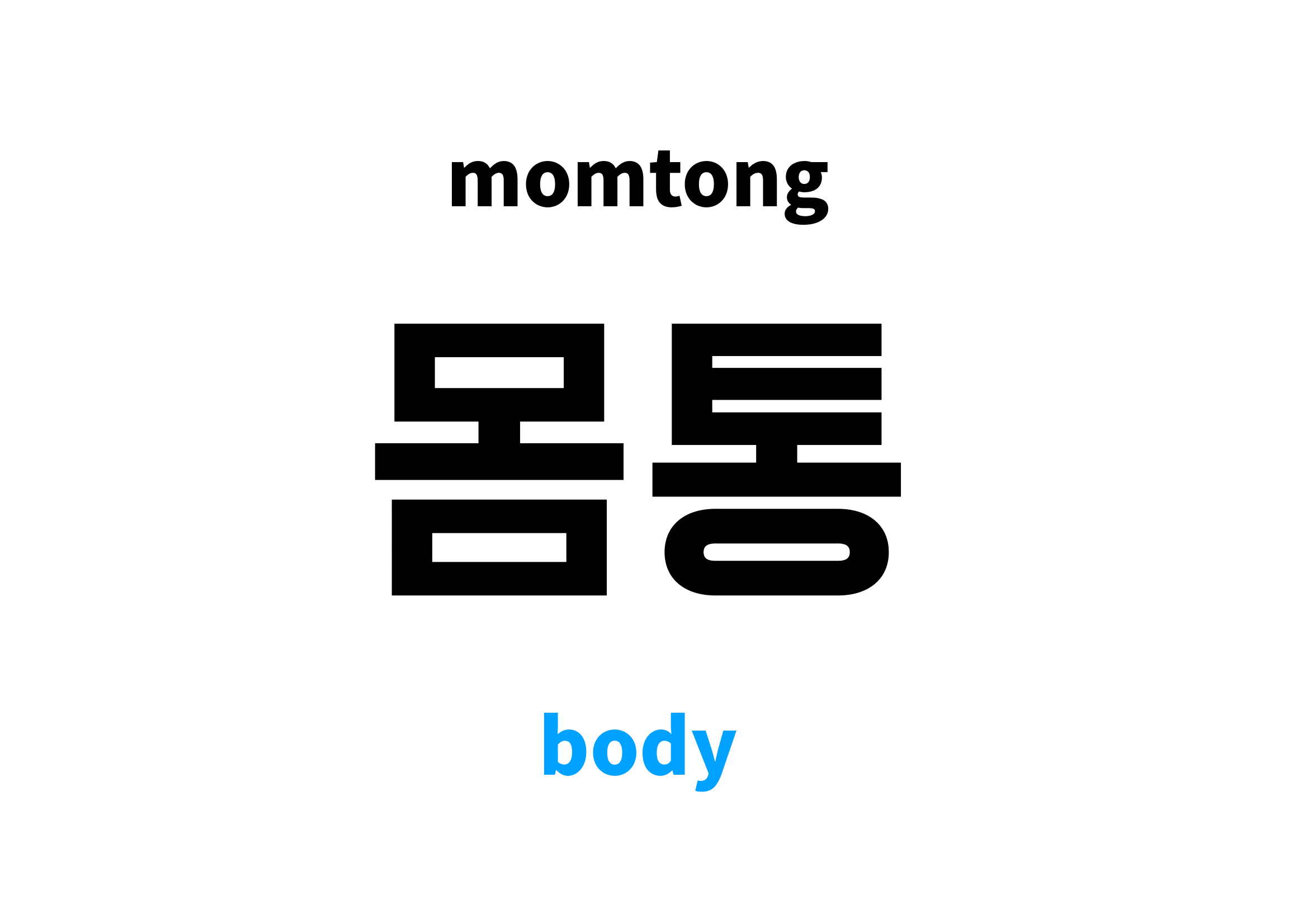 body in Korean 몸통's meaning and pronunciation