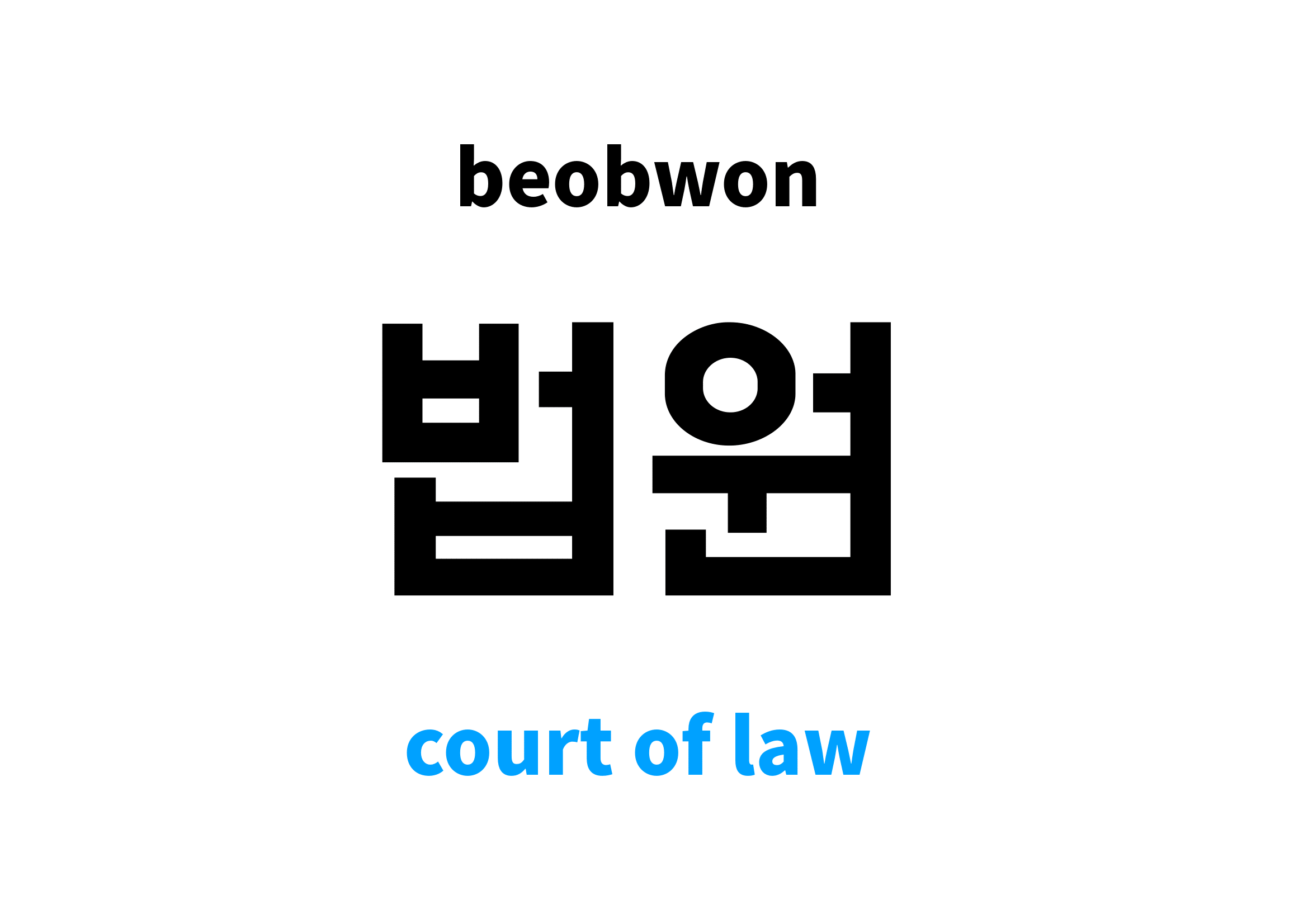 court of law in Korean 법원's meaning and pronunciation