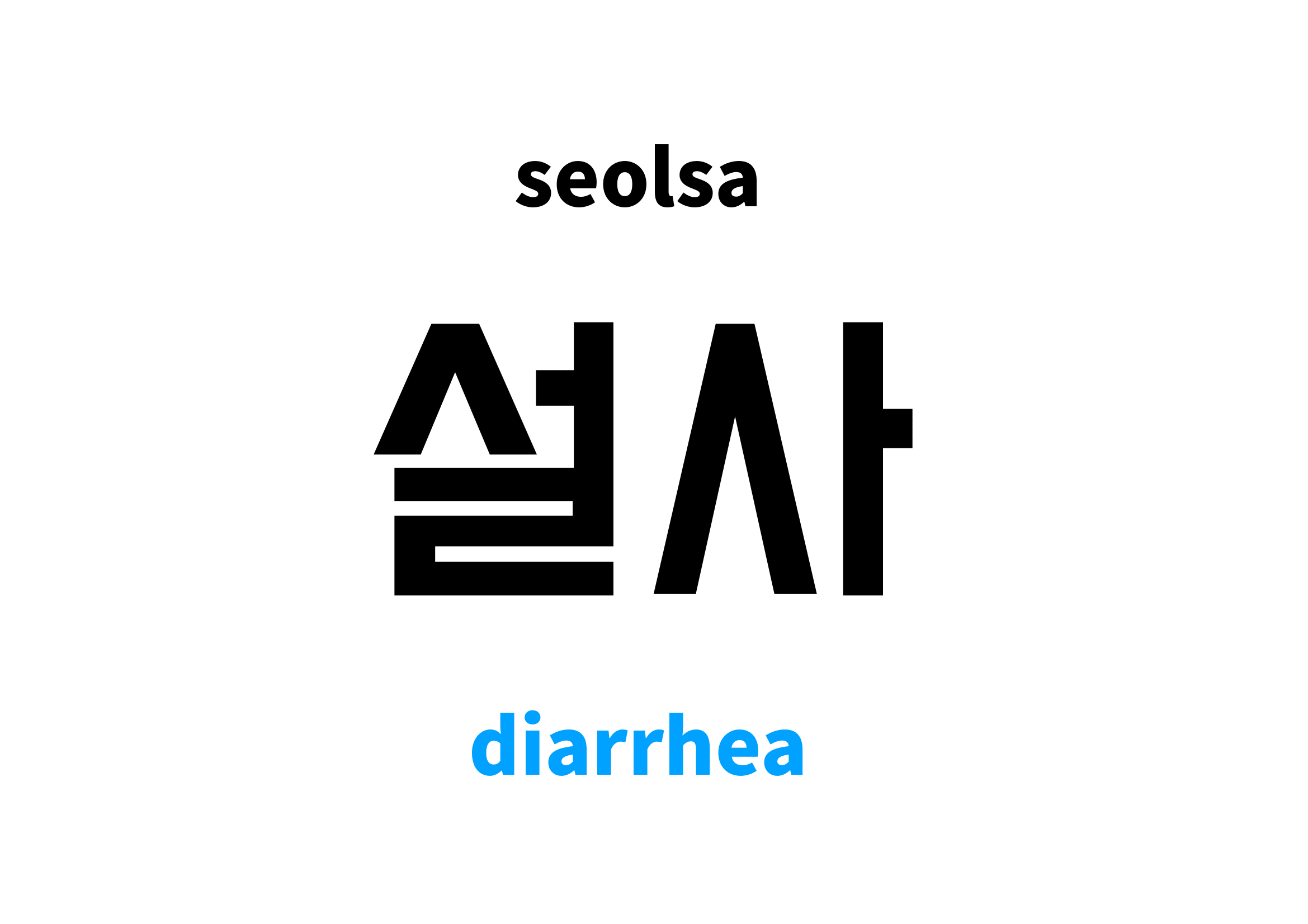 diarrhea in Korean 설사's meaning and pronunciation