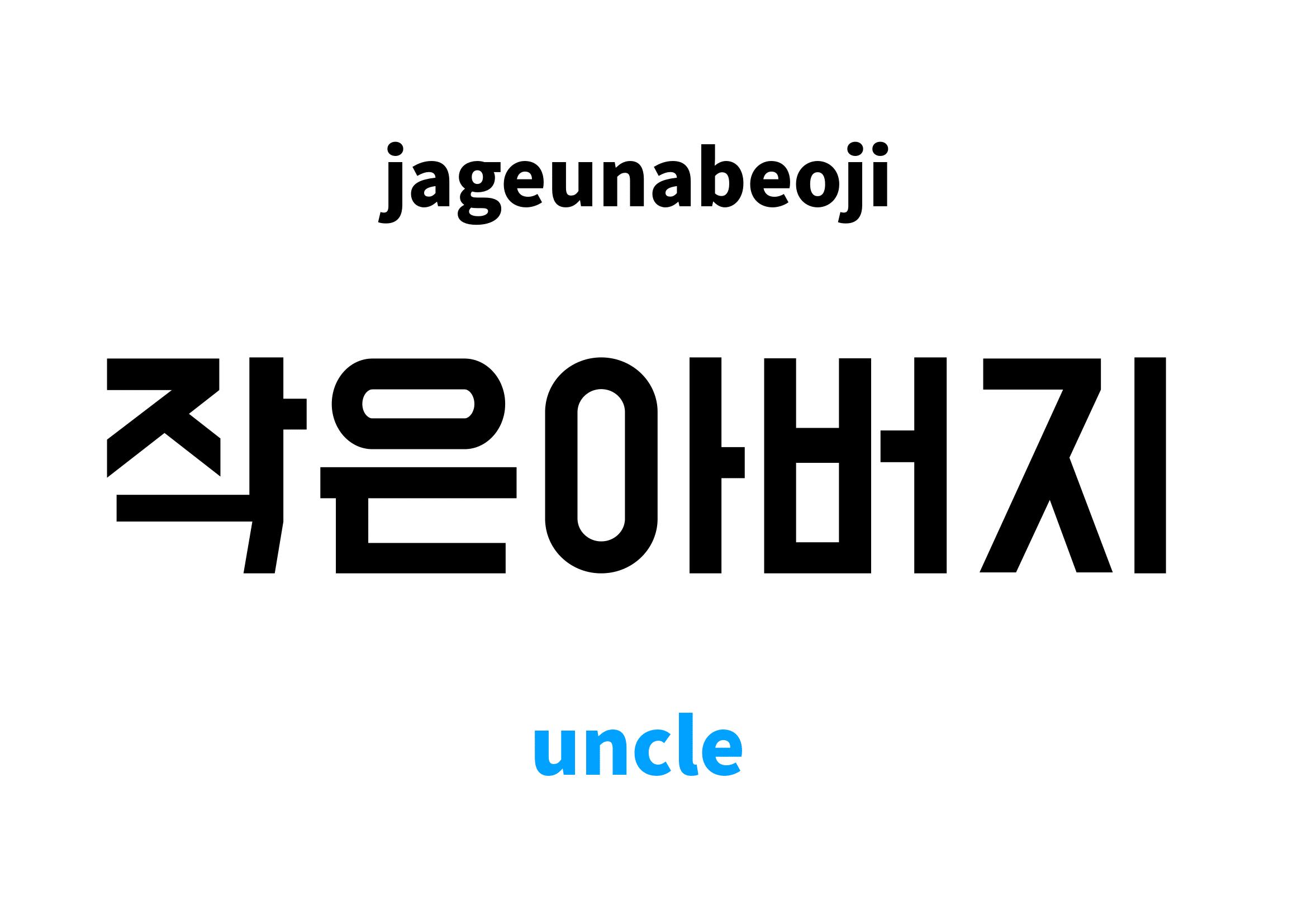 uncle in Korean 작은아버지's meaning and pronunciation
