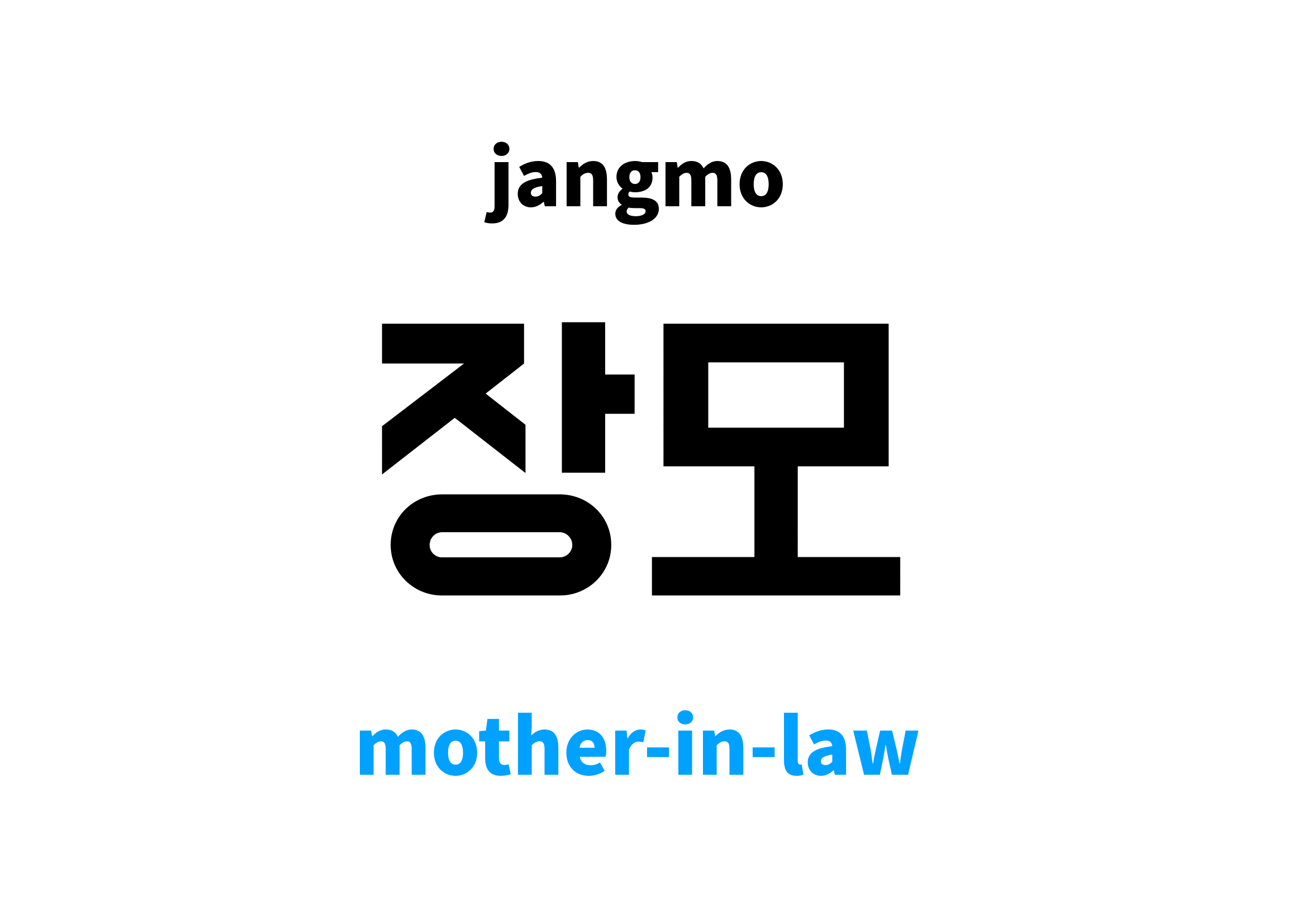 motherinlaw in Korean 장모's meaning and pronunciation