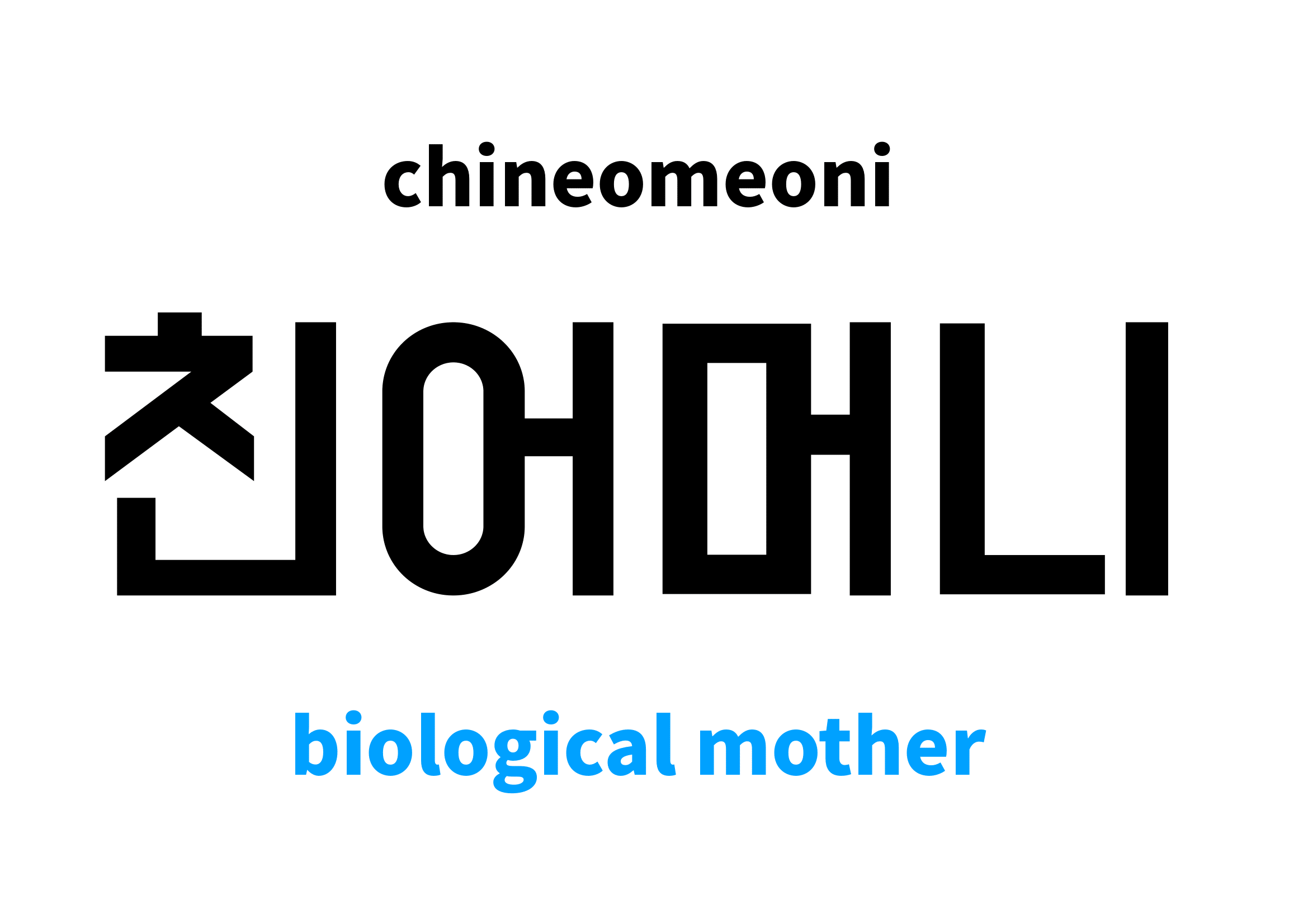 biological mother in Korean 친어머니's meaning and pronunciation