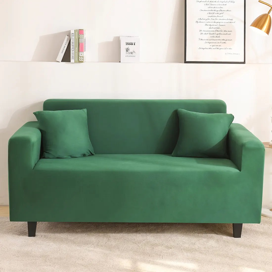 Penutup Sofa Modern 2 Dudukan, Pelindung Kursi Sofa Warna Kemurnian + Satu  Bantal Dekorasi Sarung Bantal Ruang Tamu Rumah | Lazada Indonesia